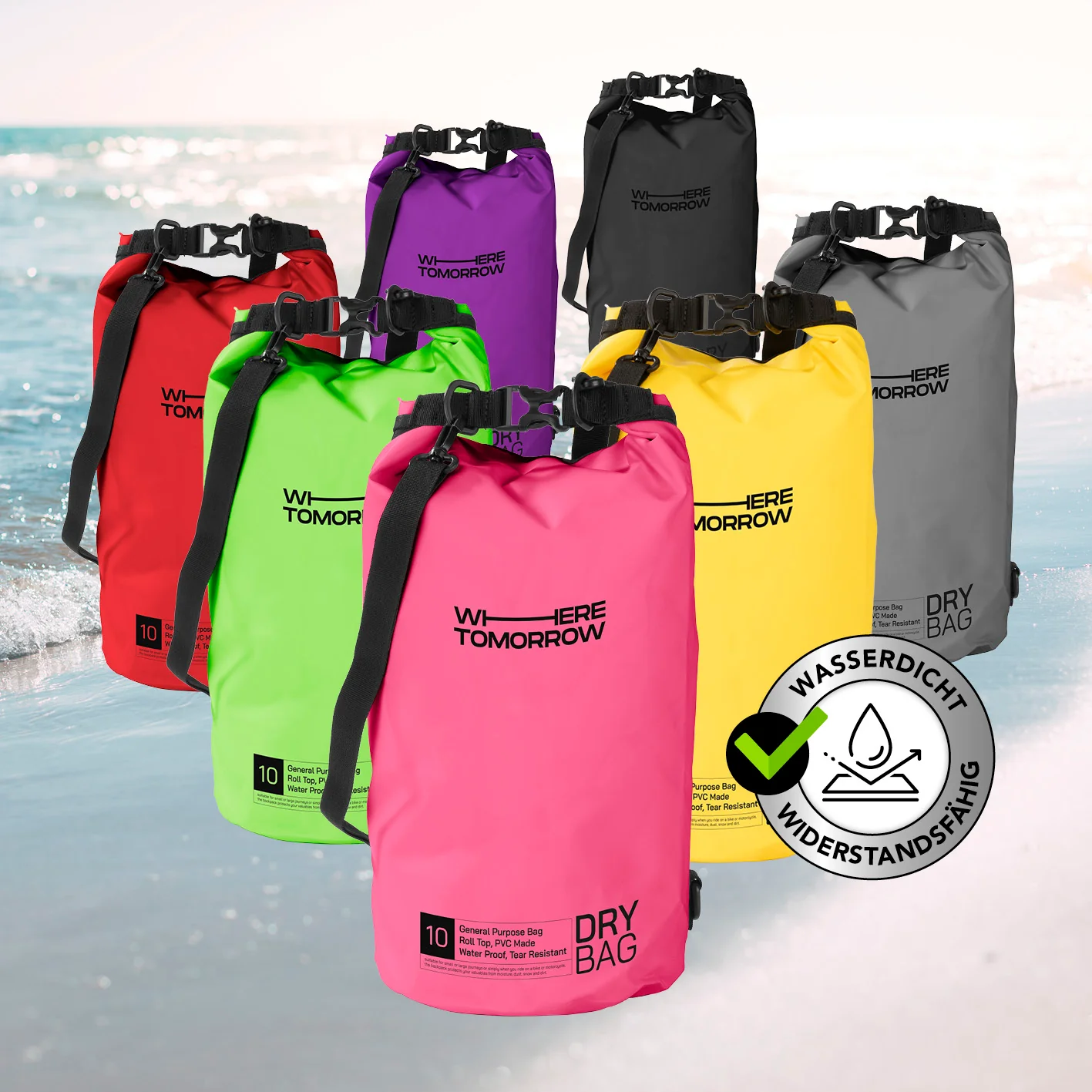 Dry Bag 10L - Style 01 - Pink - Image 10