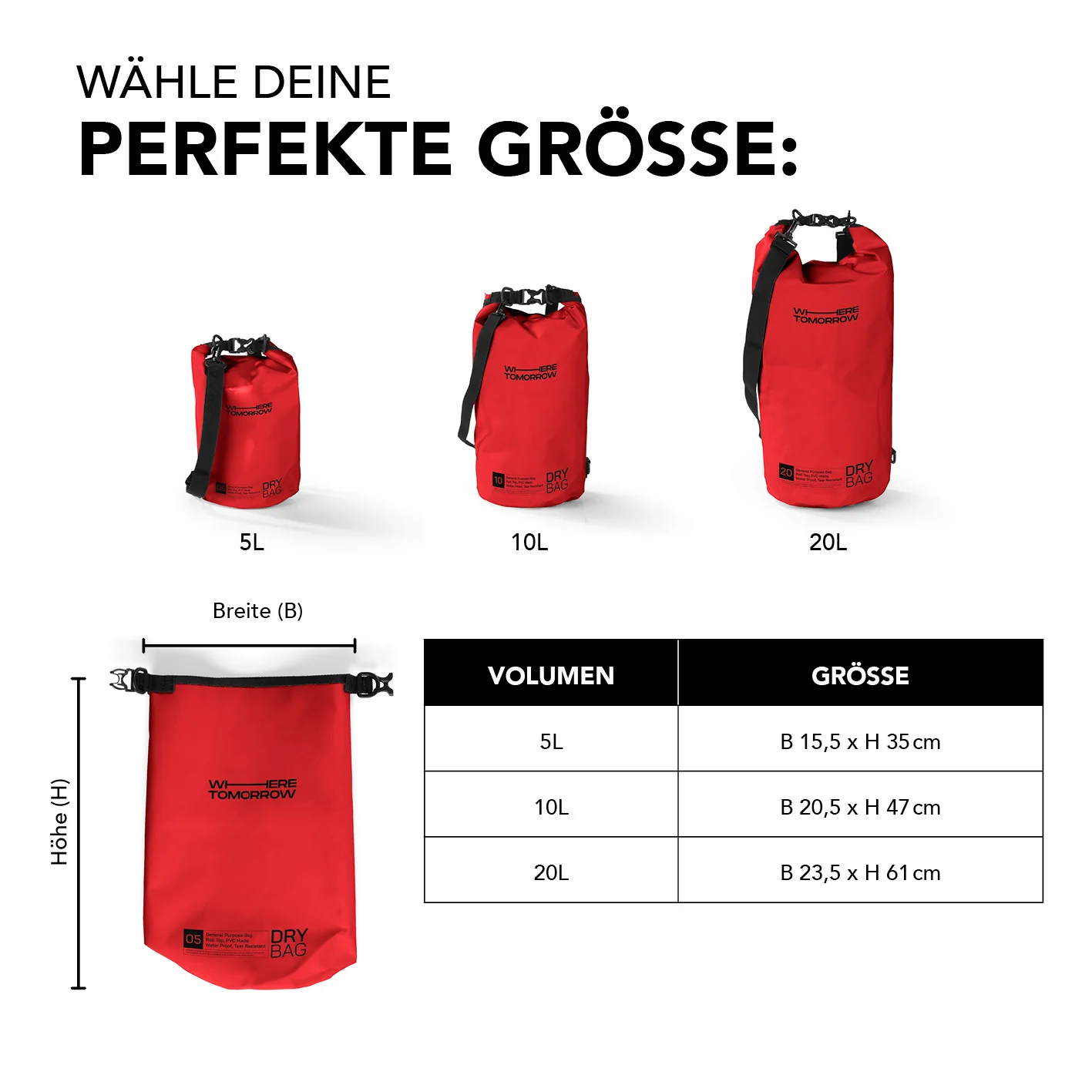 Dry Bag 10L - Style 01 - Rot - Image 9