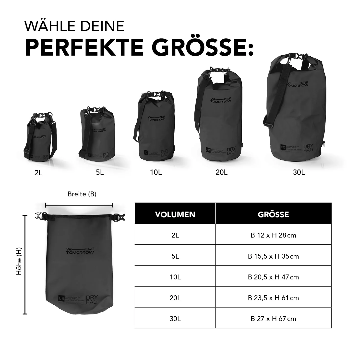 Dry Bag 10L - Style 01 - Schwarz - Image 8