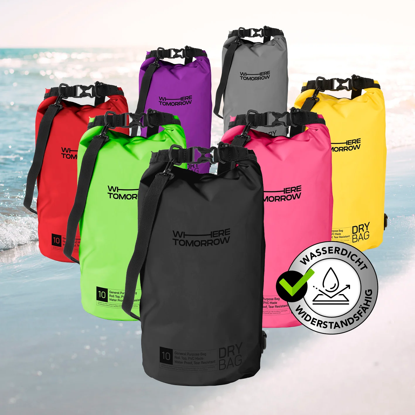 Dry Bag 10L - Style 01 - Schwarz - Image 9