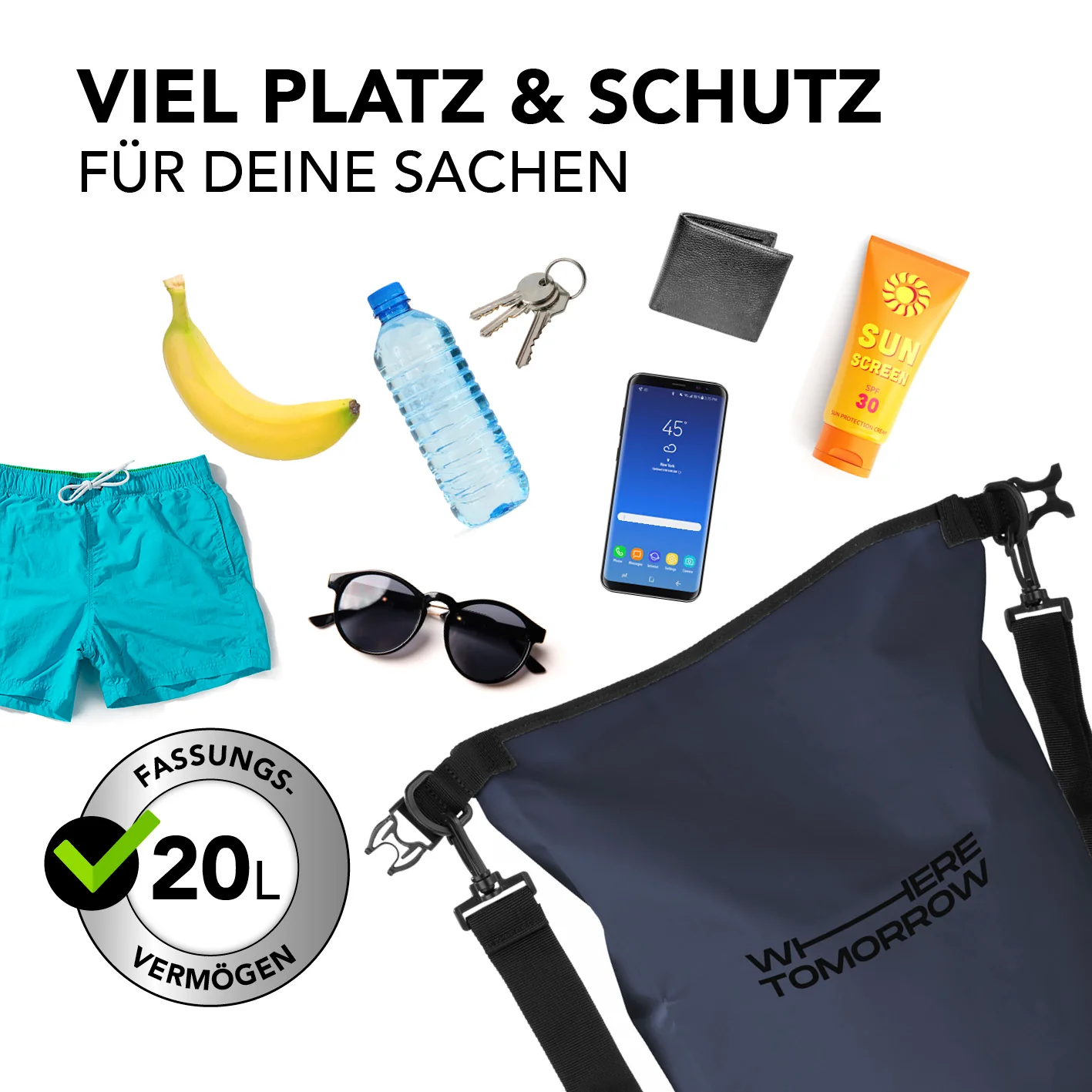 Dry Bag 20L - Style 01 - Dunkelblau - Image 5