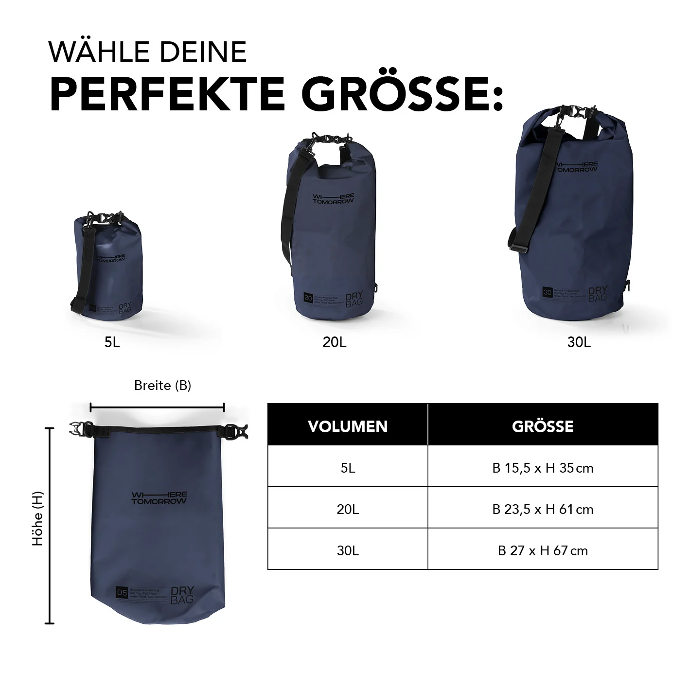 Dry Bag 20L - Style 01 - Dunkelblau - Image 9
