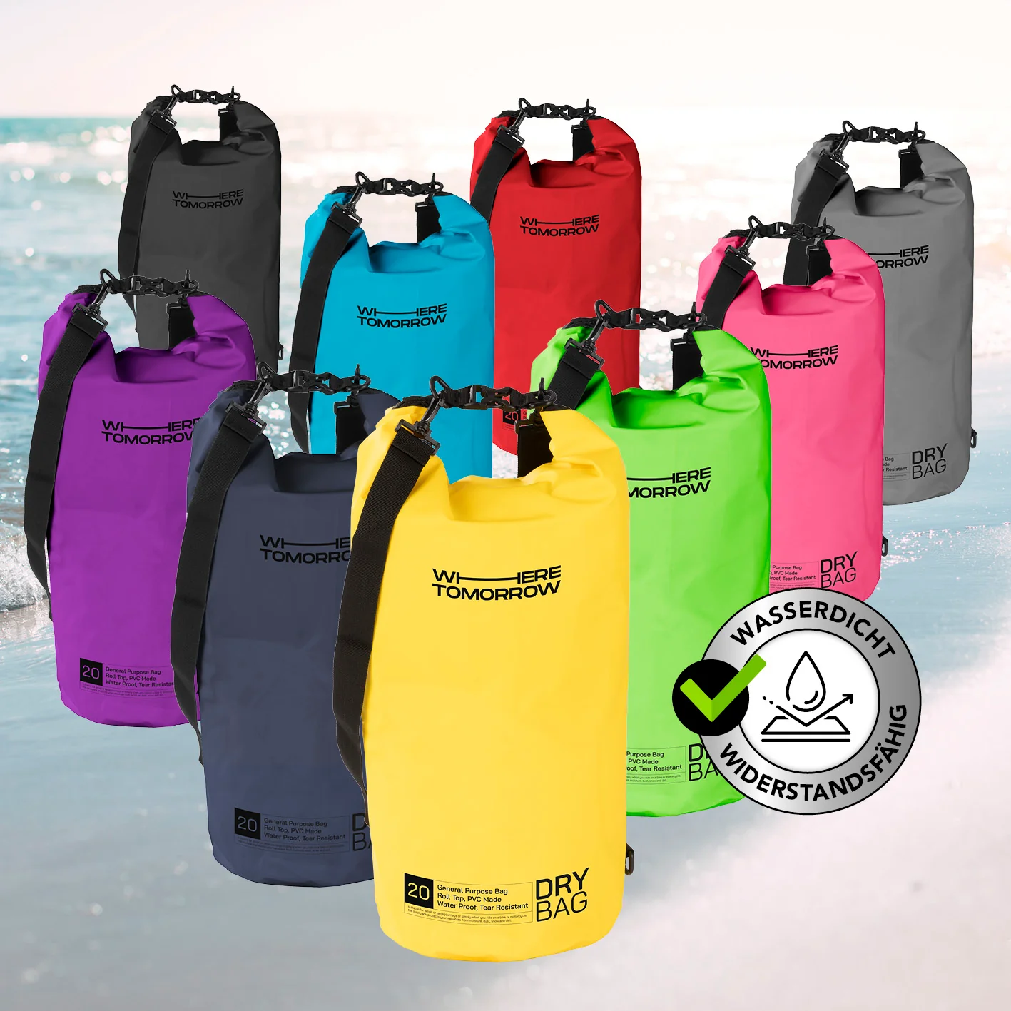 Dry Bag 20L - Style 01 - Gelb - Image 10