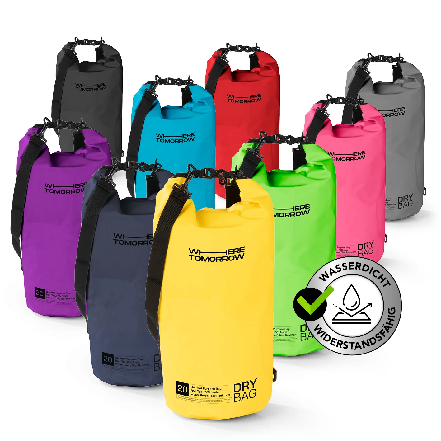 Dry Bag 20L - Style 01 - Gelb - Image 2