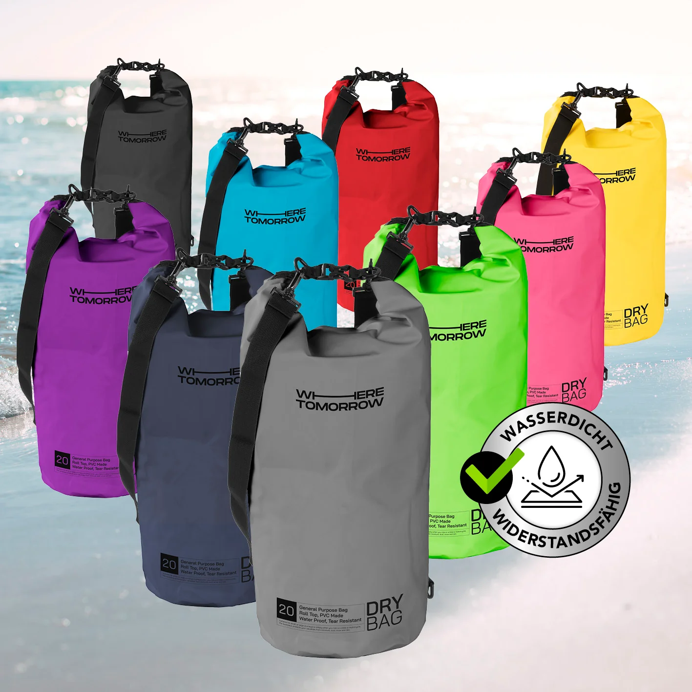 Dry Bag 20L - Style 01 - Grau - Image 10