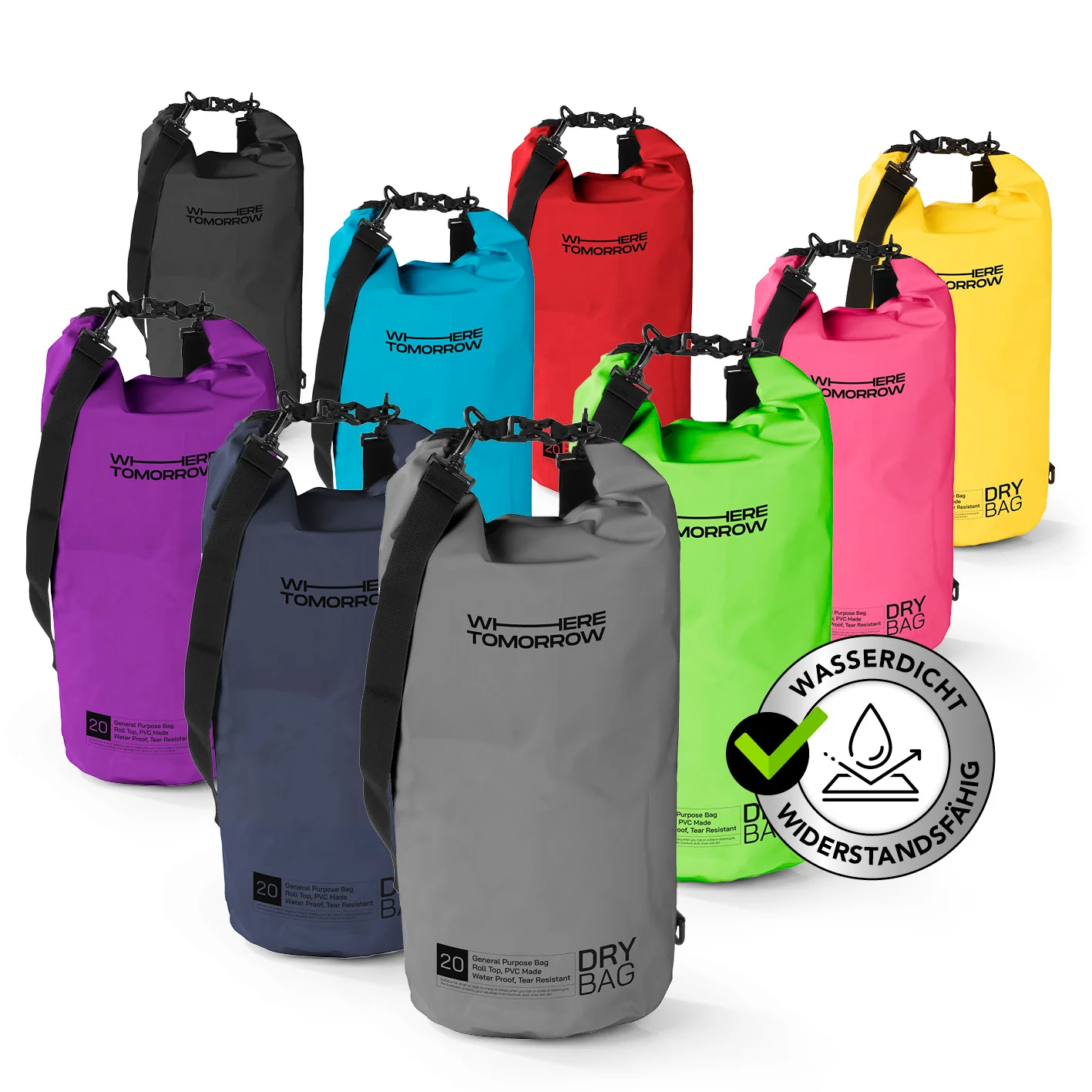 Dry Bag 20L - Style 01 - Grau - Image 2