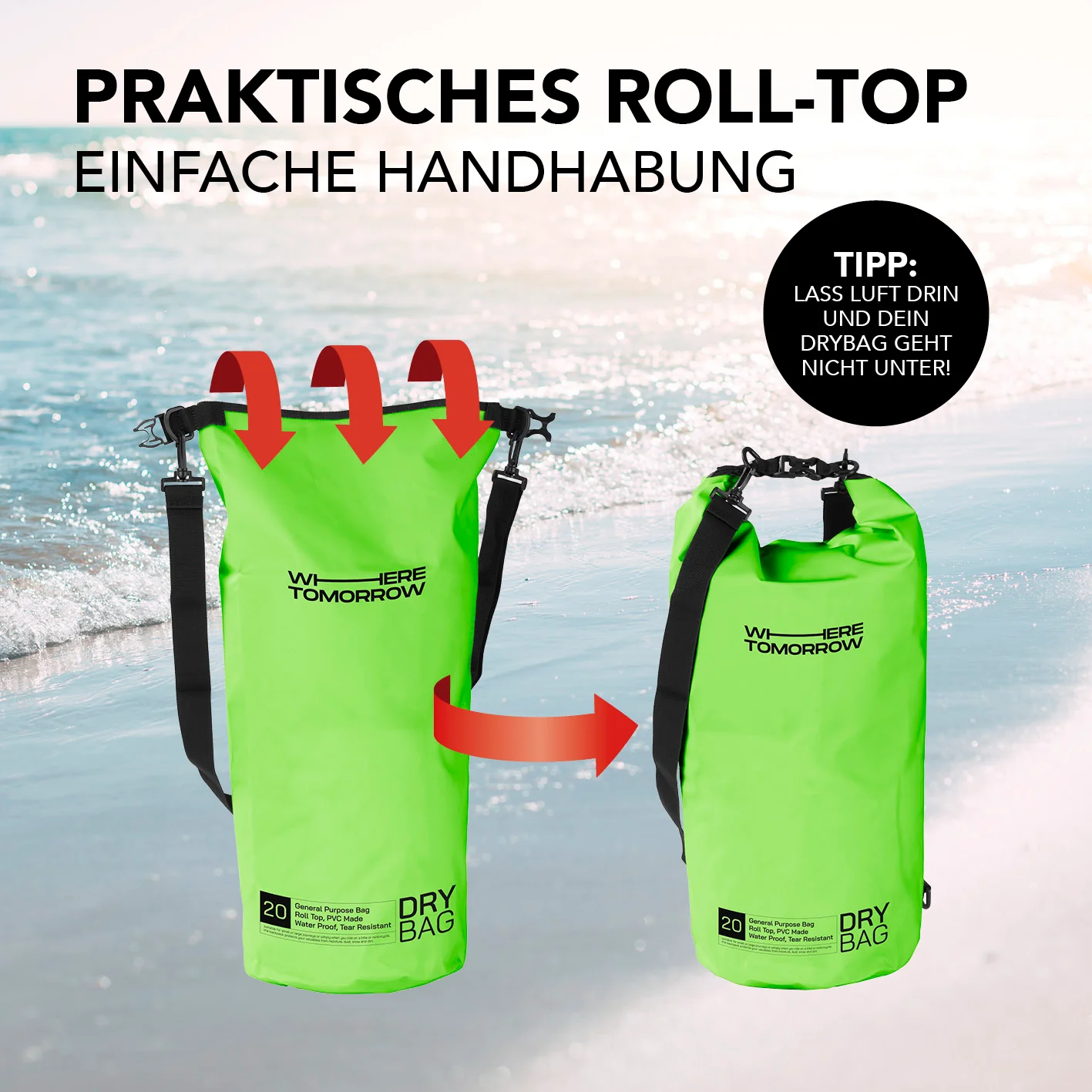 Dry Bag 20L - Style 01 - Grün - Image 6