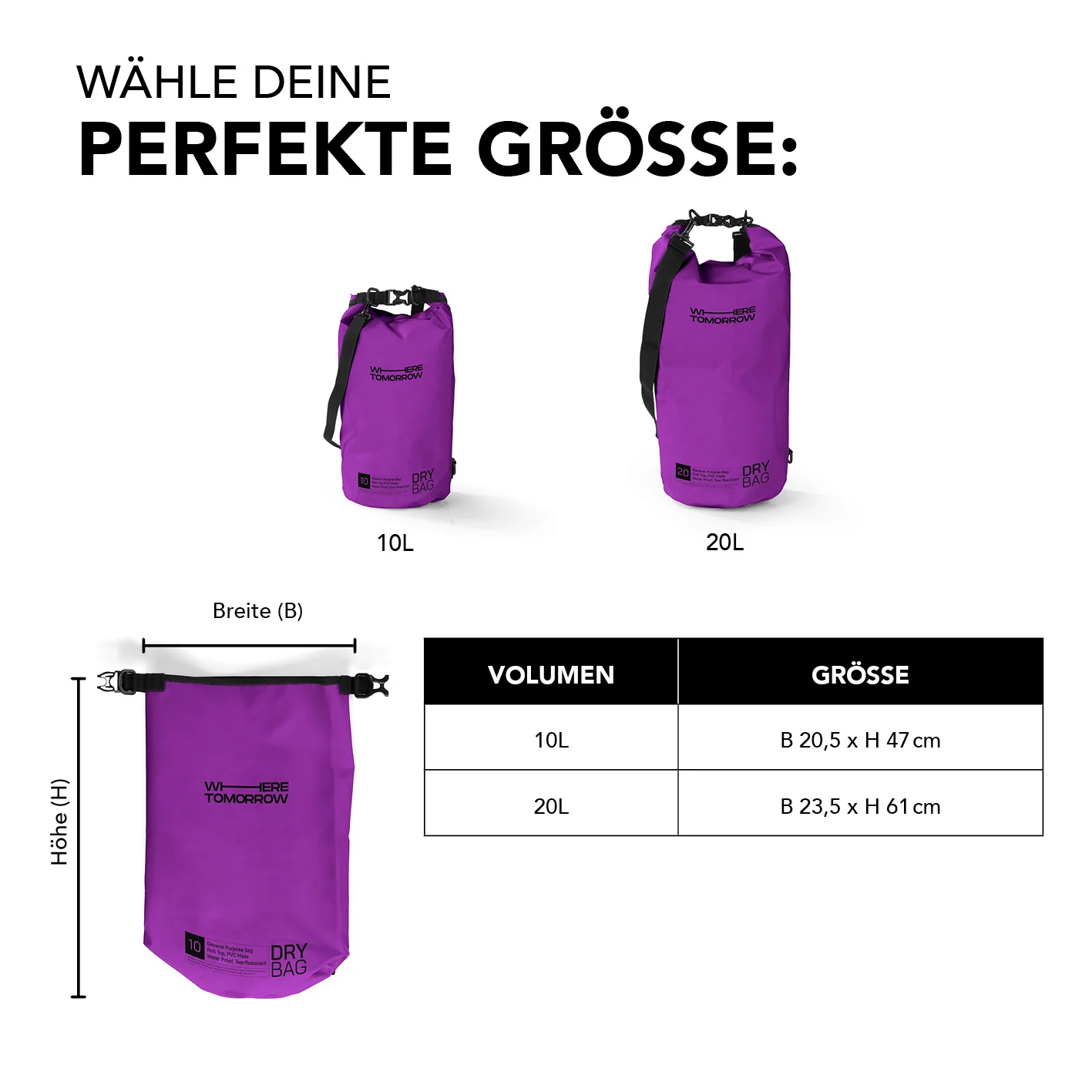 Dry Bag 20L - Style 01 - Lila - Image 9