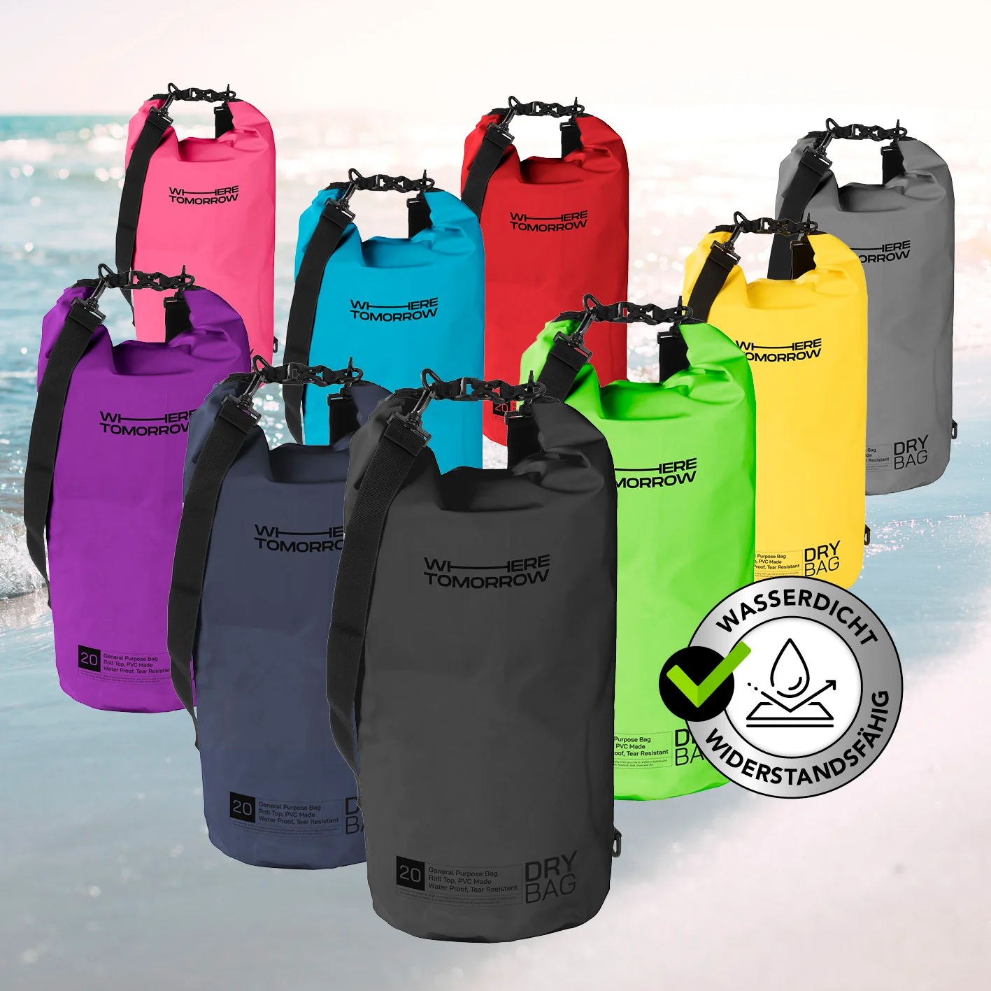 Dry Bag 20L - Style 01 - Schwarz - Image 10