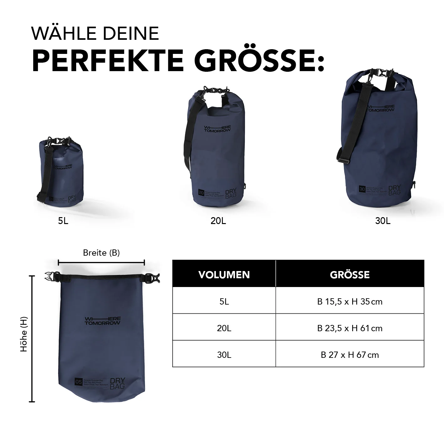 Dry Bag 30L - Style 01 - Dunkelblau - Image 9