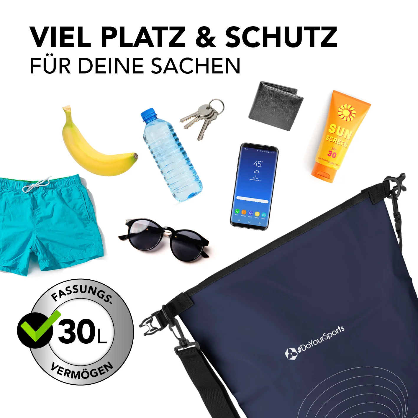Dry Bag 30L - Dunkelblau - Image 5