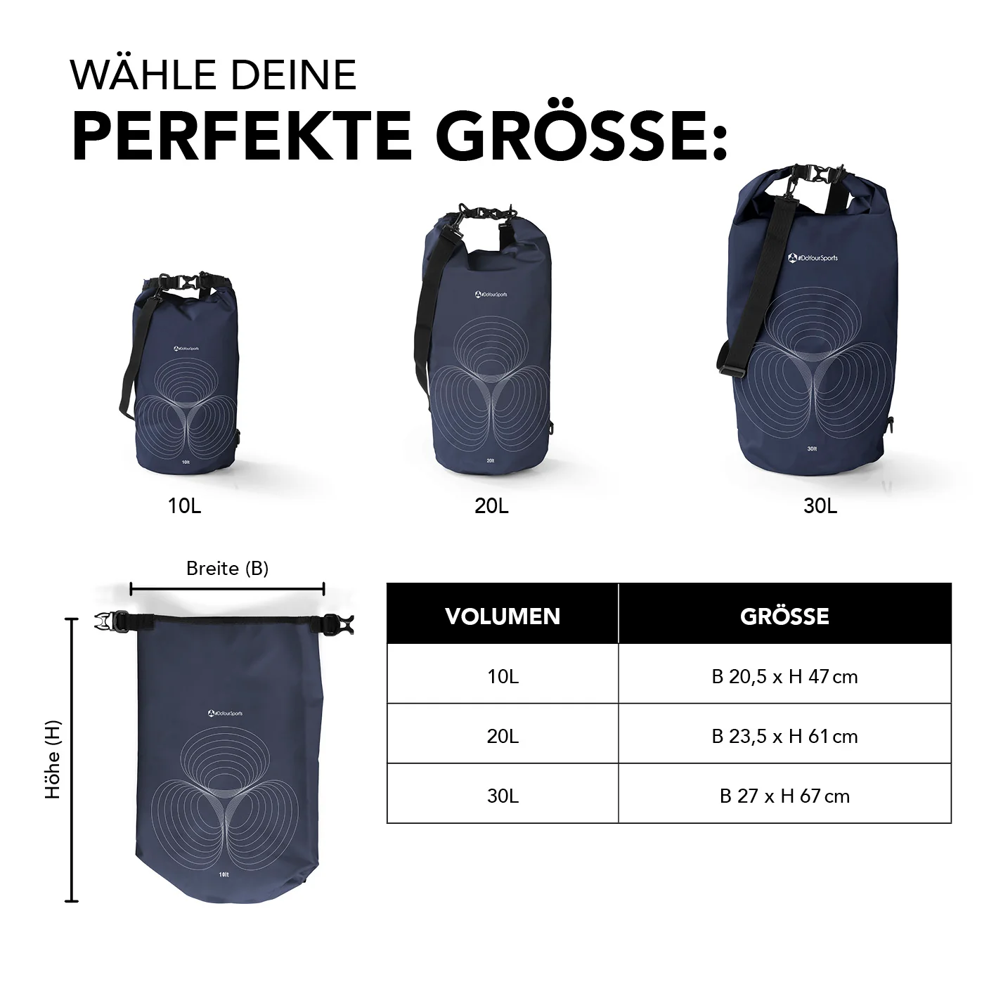 Dry Bag 30L - Dunkelblau - Image 9
