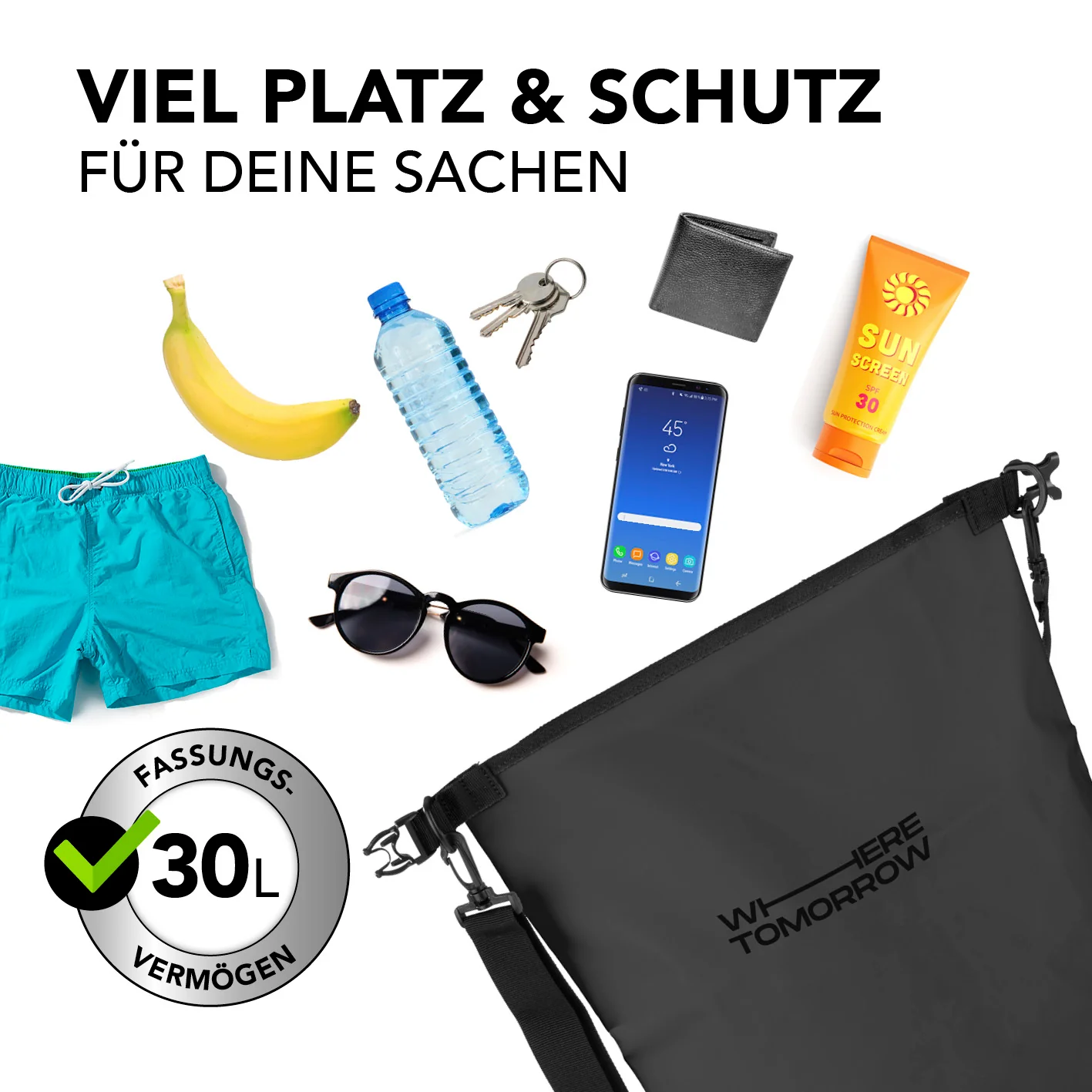 Dry Bag 30L - Style 01 - Schwarz - Image 5