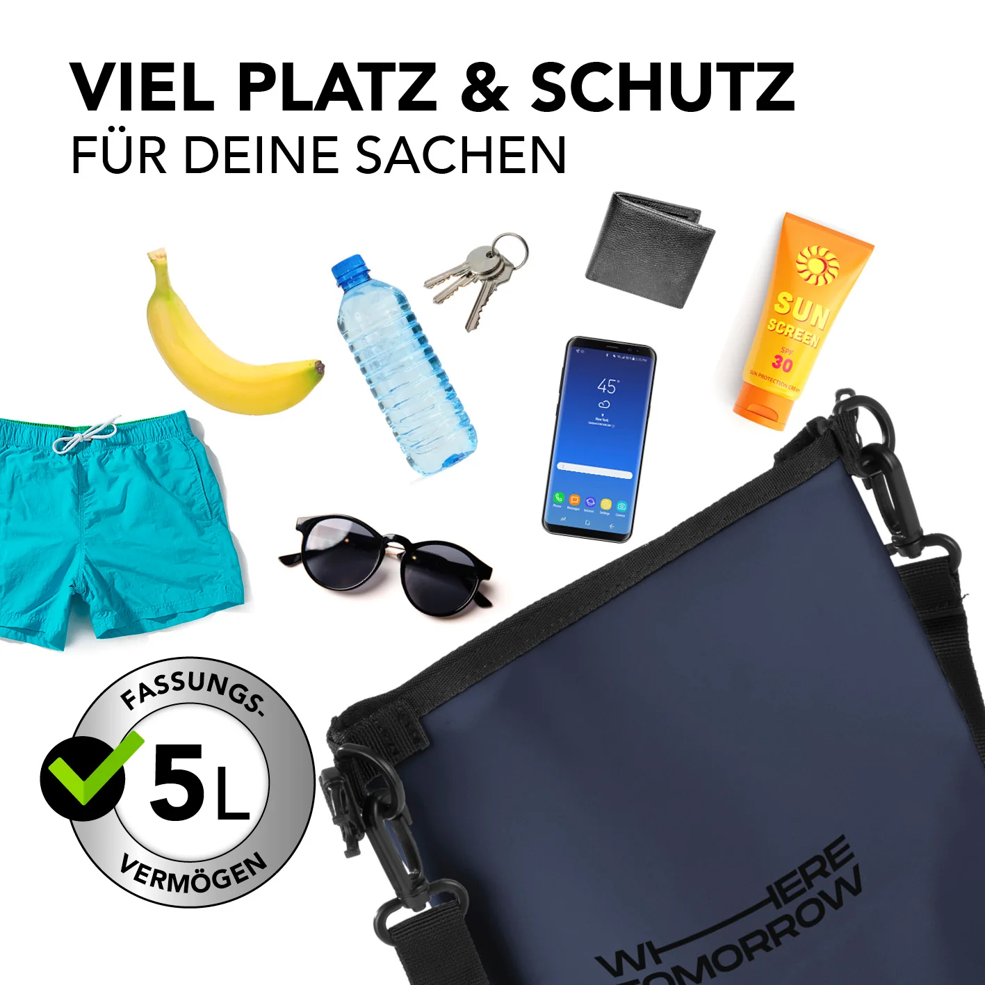 Dry Bag 5L - Style 01 - Dunkelblau - Image 5