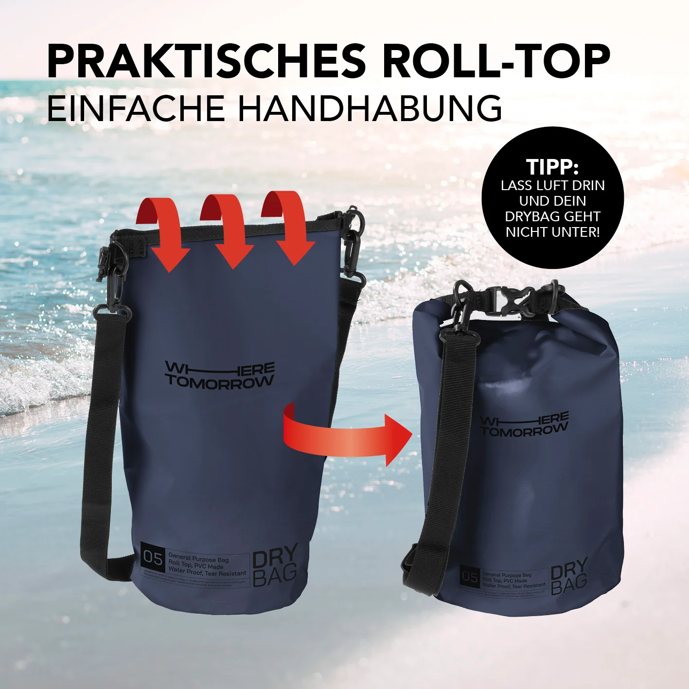 Dry Bag 5L - Style 01 - Dunkelblau - Image 6