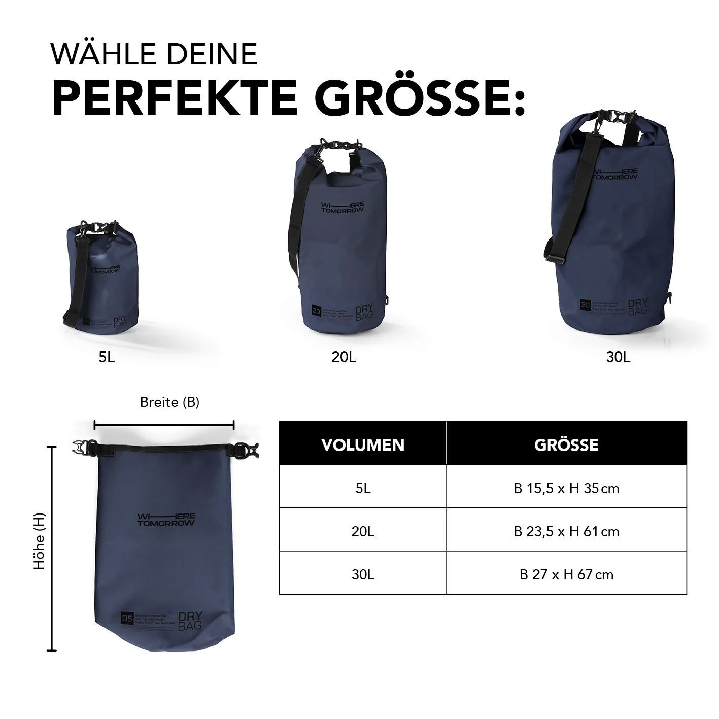 Dry Bag 5L - Style 01 - Dunkelblau - Image 9