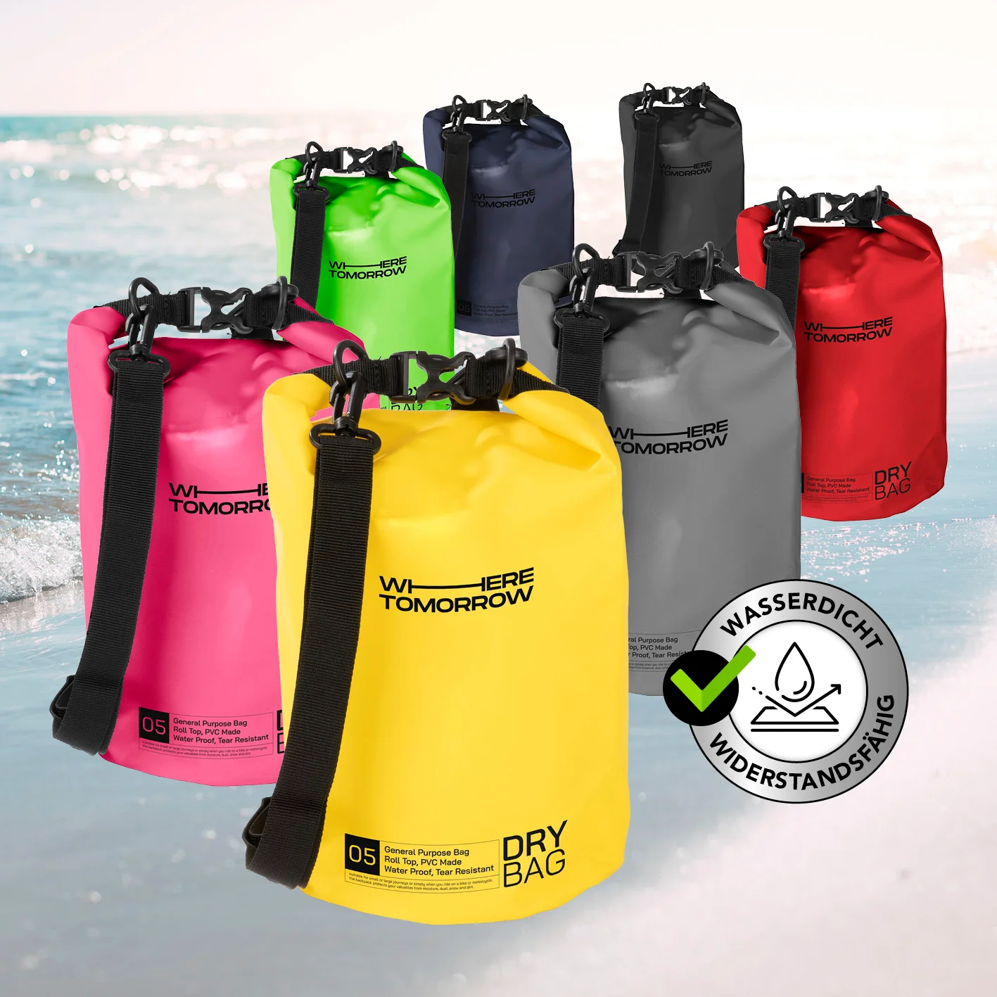 Dry Bag 5L - Style 01 - Gelb - Image 10
