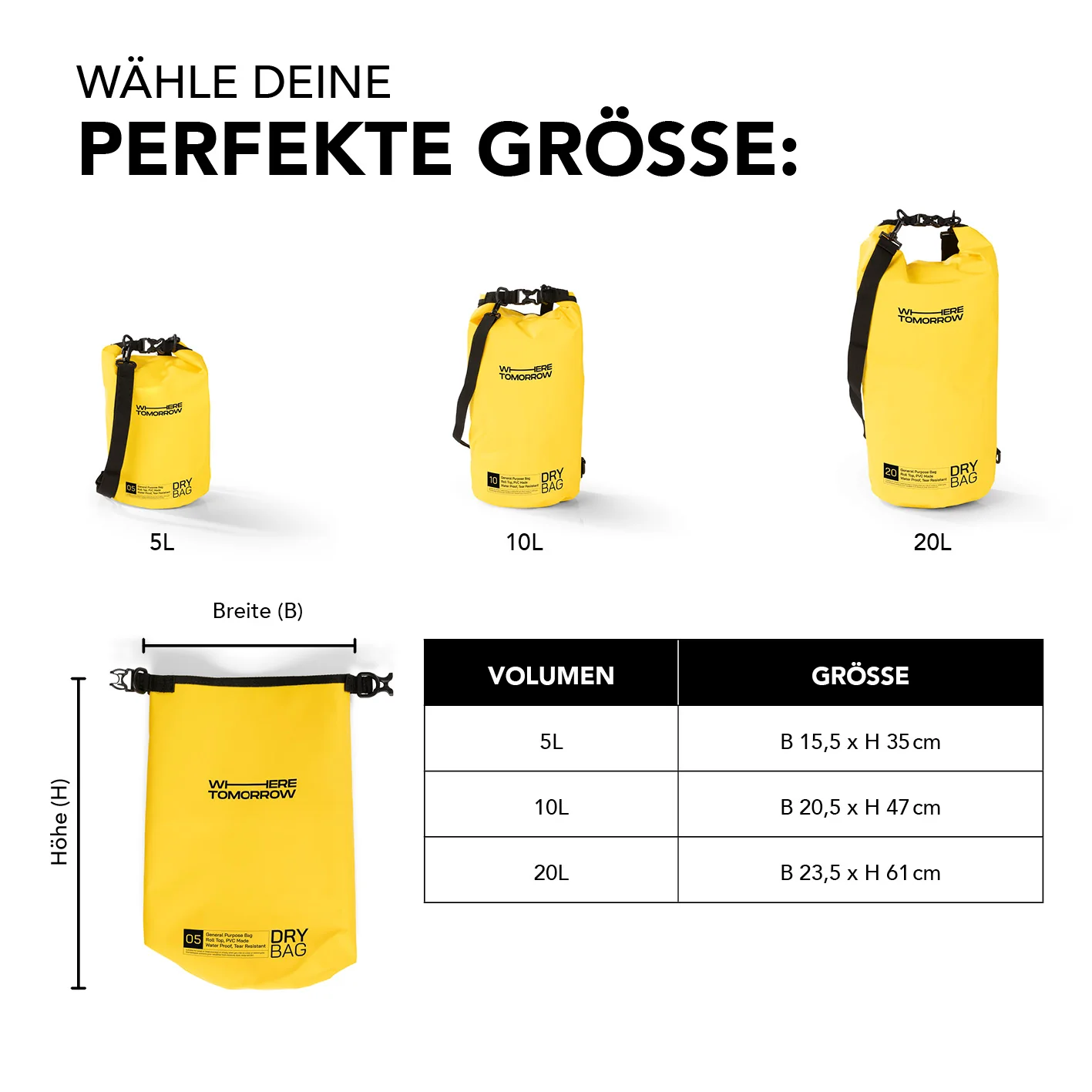 Dry Bag 5L - Style 01 - Gelb - Image 9