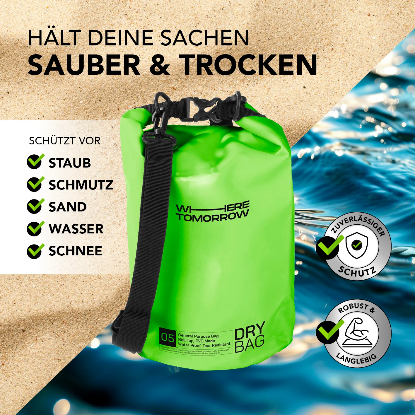 Dry Bag 5L - Style 01 - Grün - Image 4