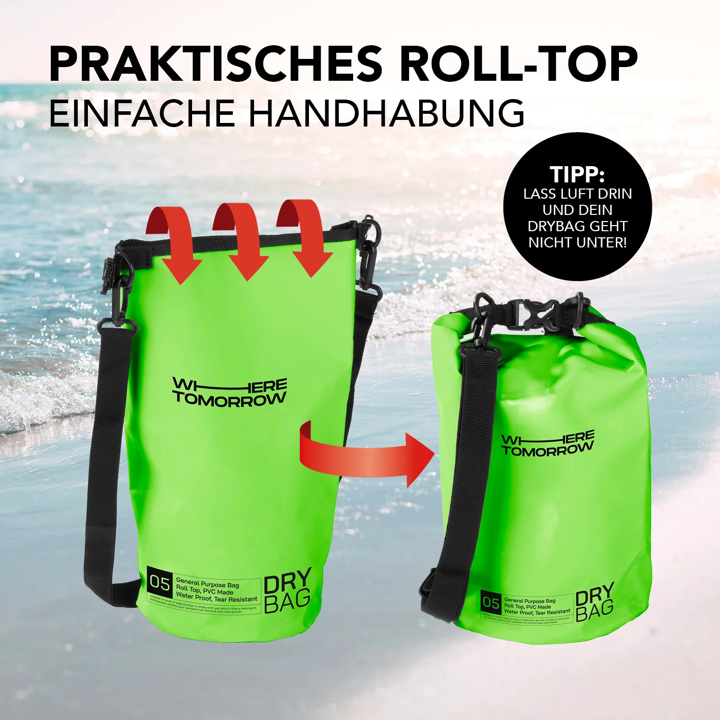 Dry Bag 5L - Style 01 - Grün - Image 6