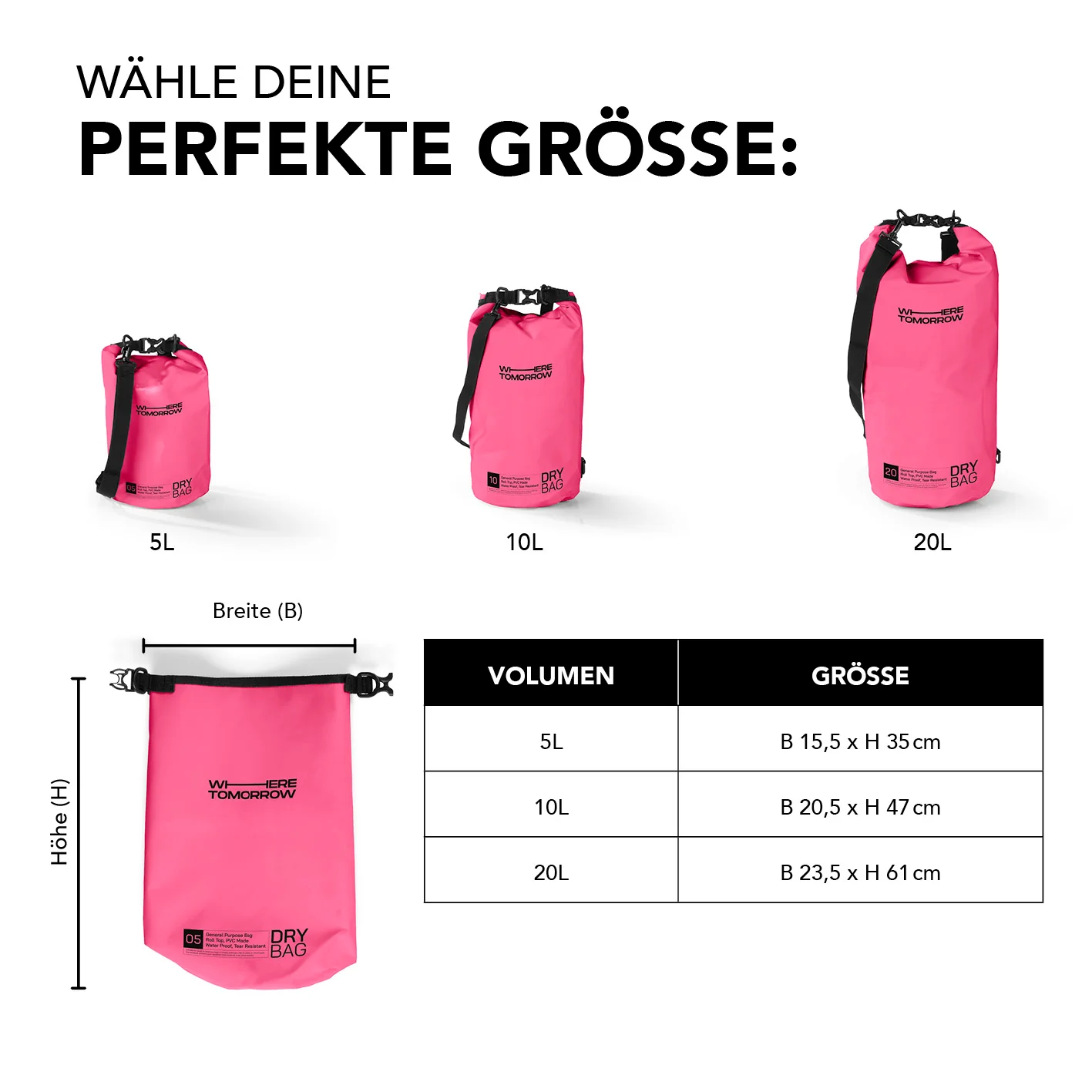 Dry Bag 5L - Style 01 - Pink - Image 9