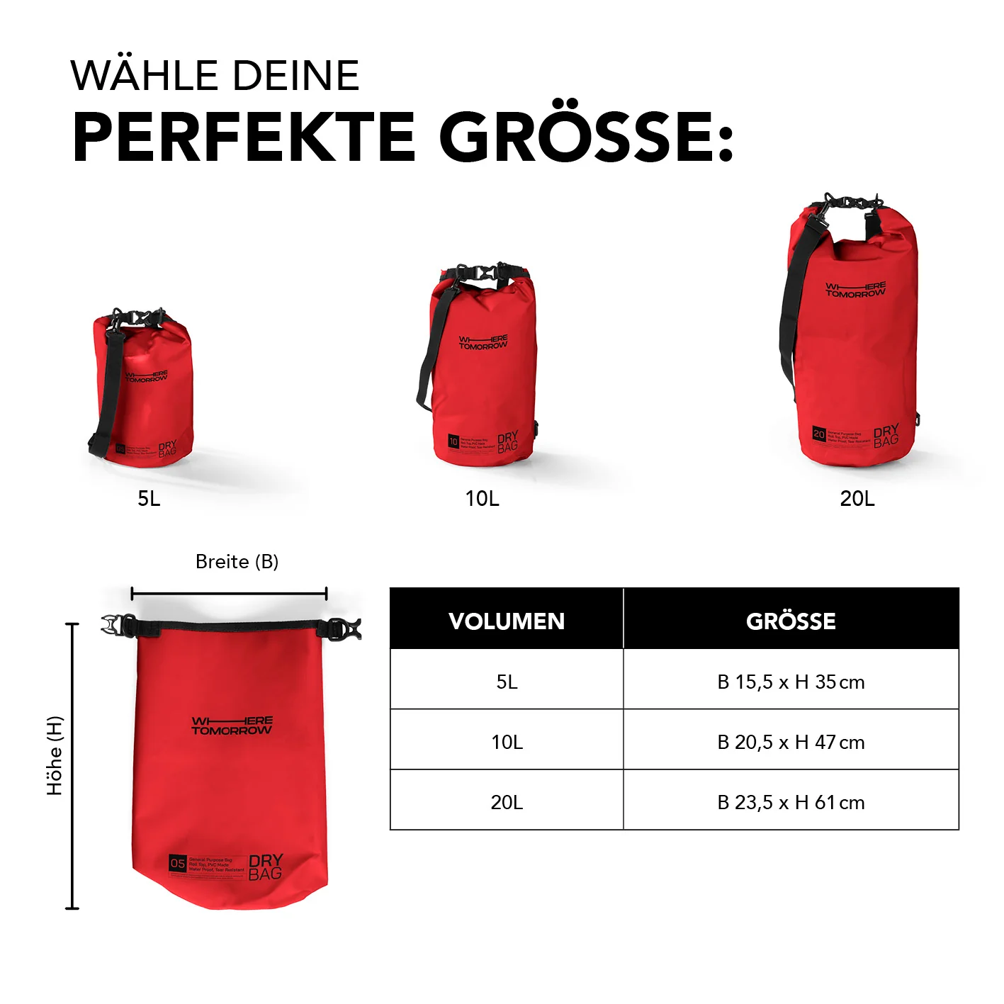 Dry Bag 5L - Style 01 - Rot - Image 9