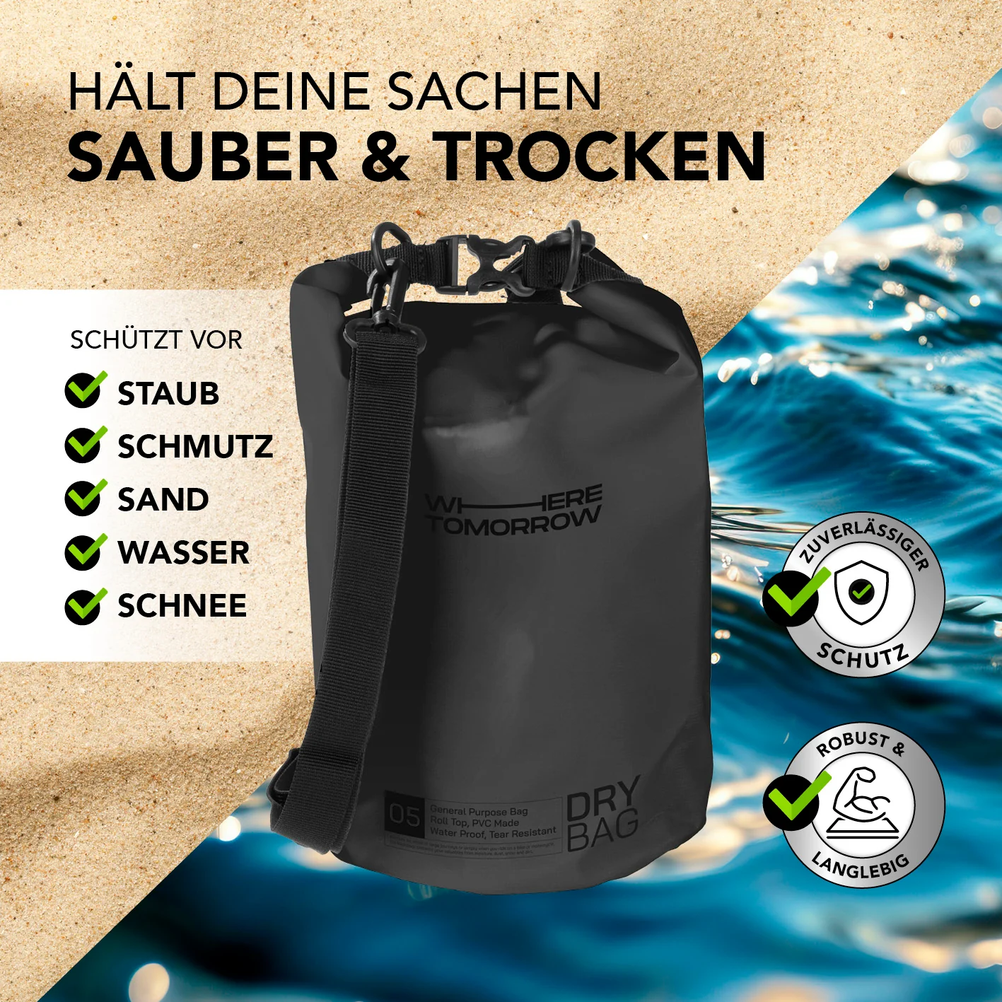 Dry Bag 5L - Style 01 - Schwarz - Image 4
