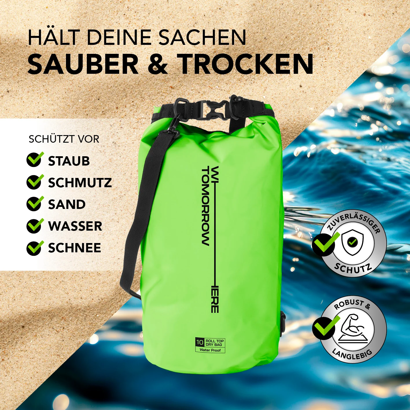 Dry Bag 10L - Style 02 - Grün - Image 4