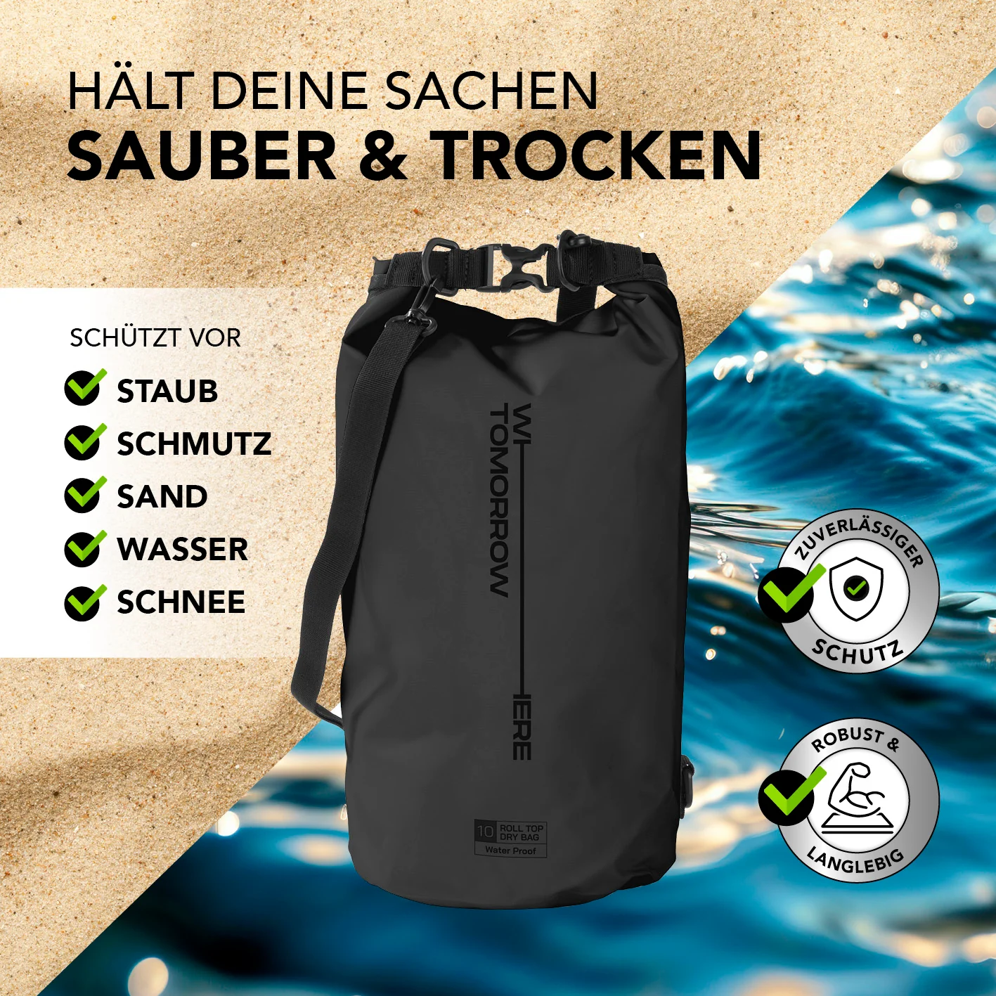 Dry Bag 10L - Style 02 - Schwarz - Image 4