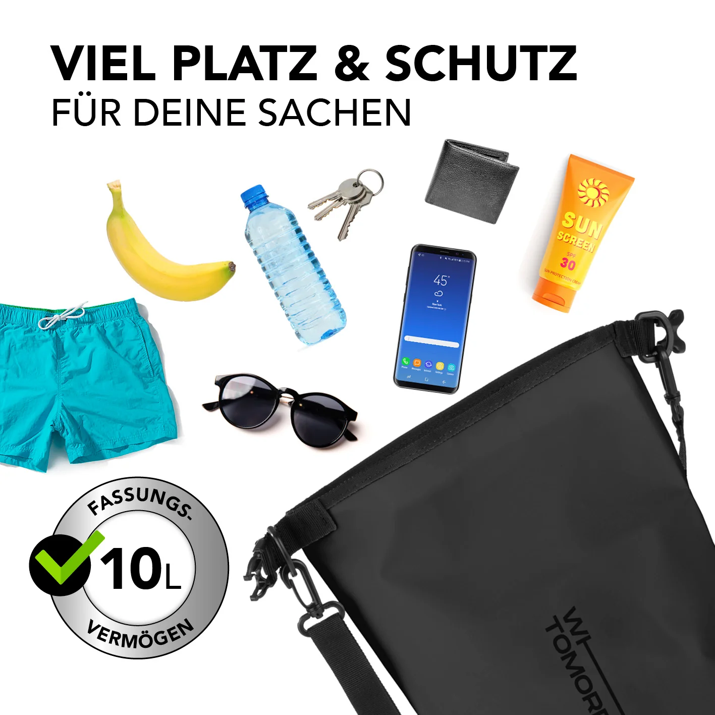 Dry Bag 10L - Style 02 - Schwarz - Image 5