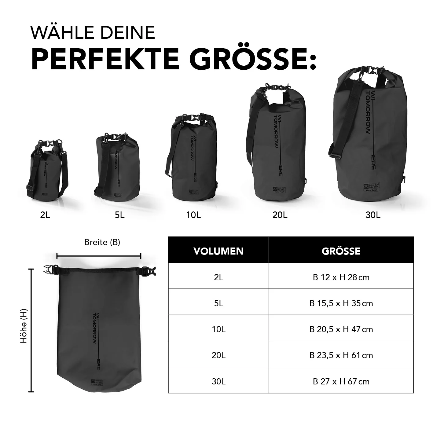 Dry Bag 10L - Style 02 - Schwarz - Image 9