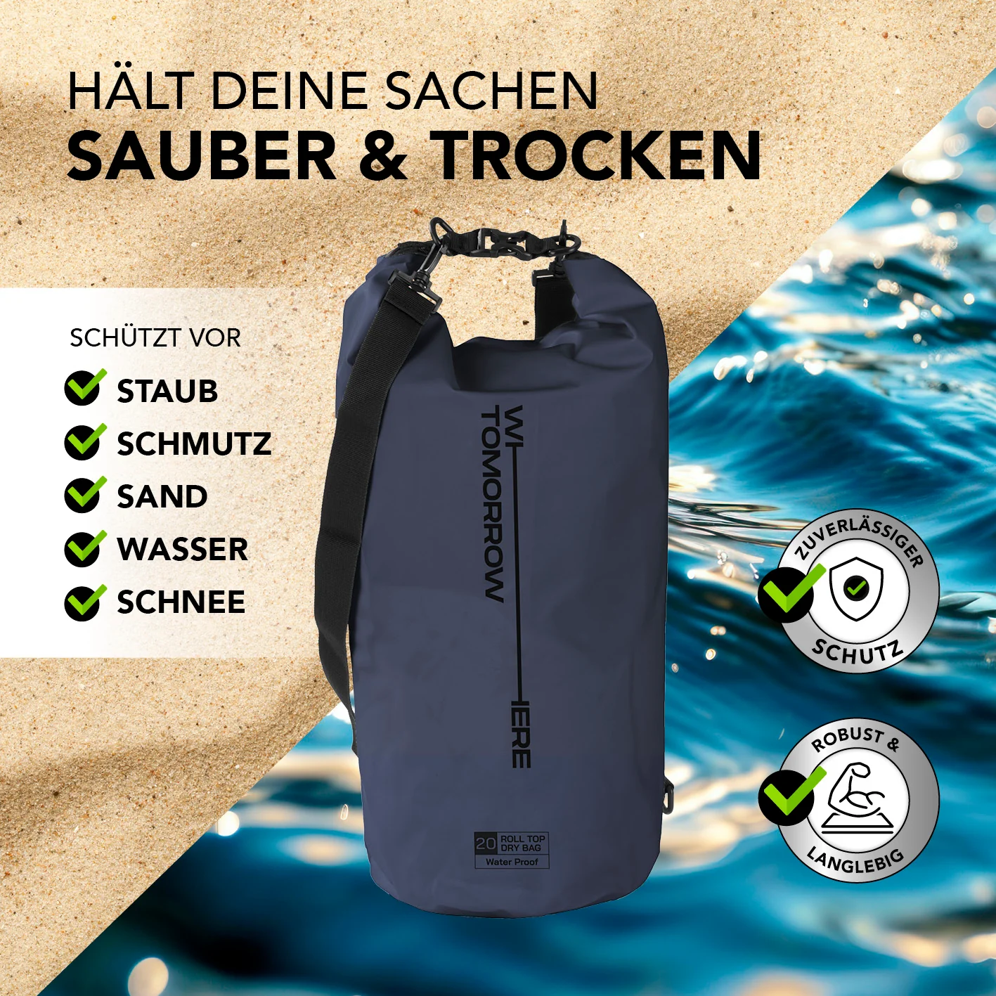 Dry Bag 20L - Style 02 - Dunkelblau - Image 4