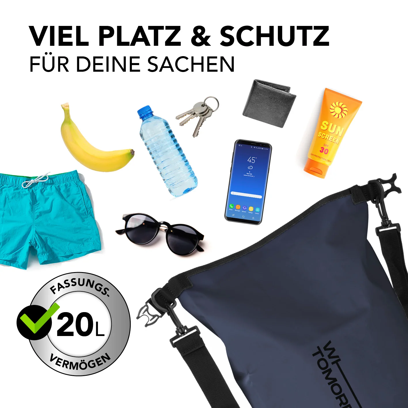 Dry Bag 20L - Style 02 - Dunkelblau - Image 5