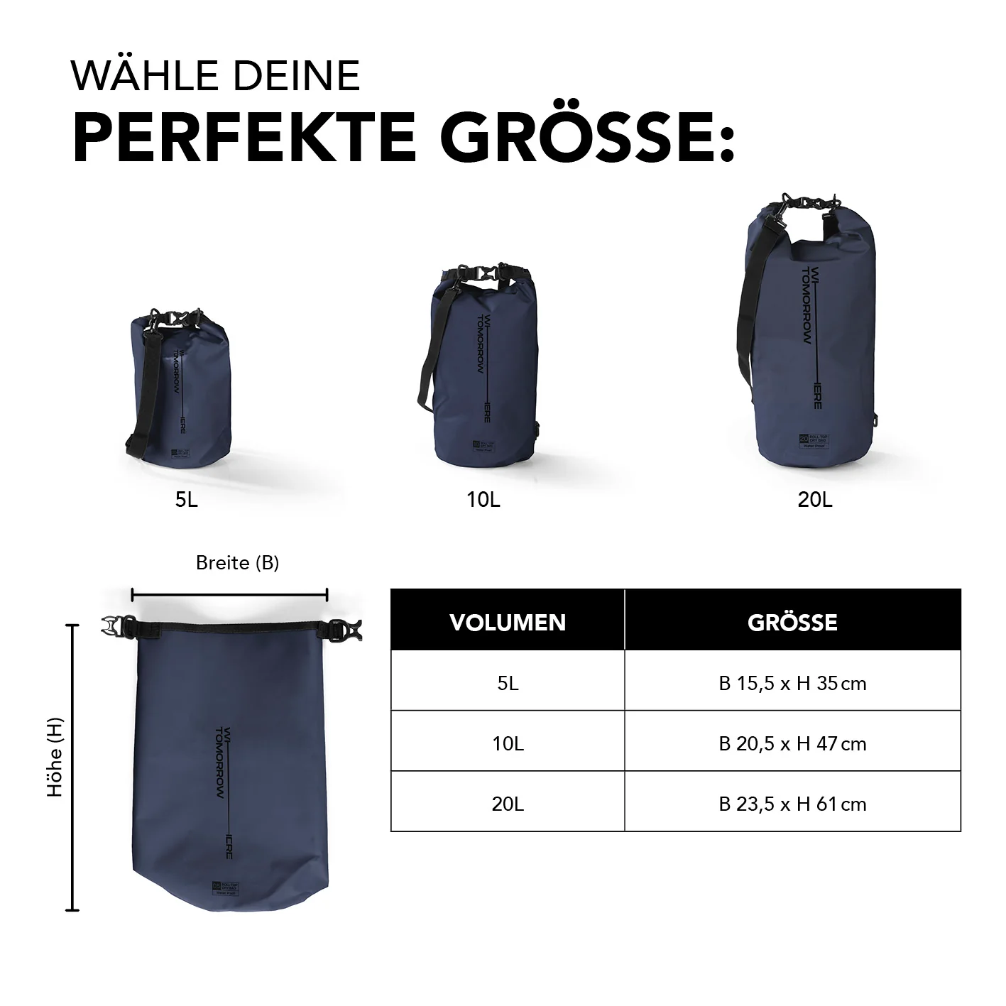 Dry Bag 20L - Style 02 - Dunkelblau - Image 9
