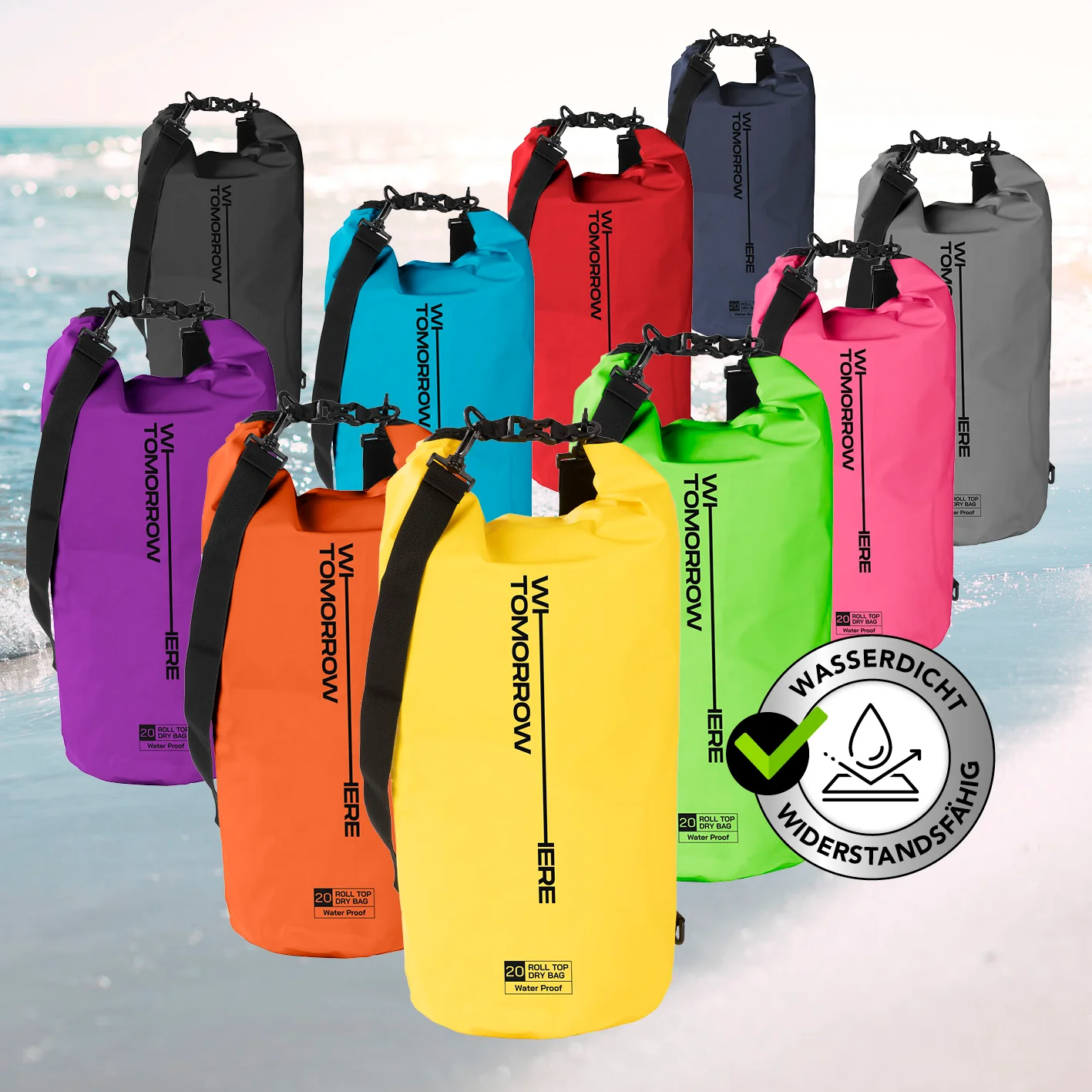 Dry Bag 20L - Style 02 - Gelb - Image 10