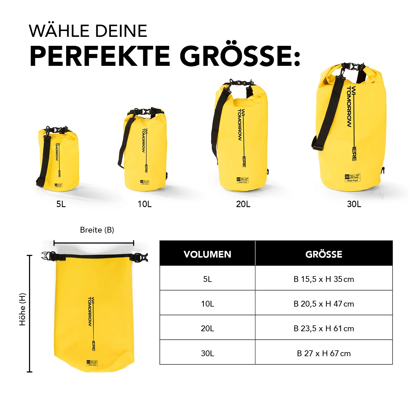 Dry Bag 20L - Style 02 - Gelb - Image 9