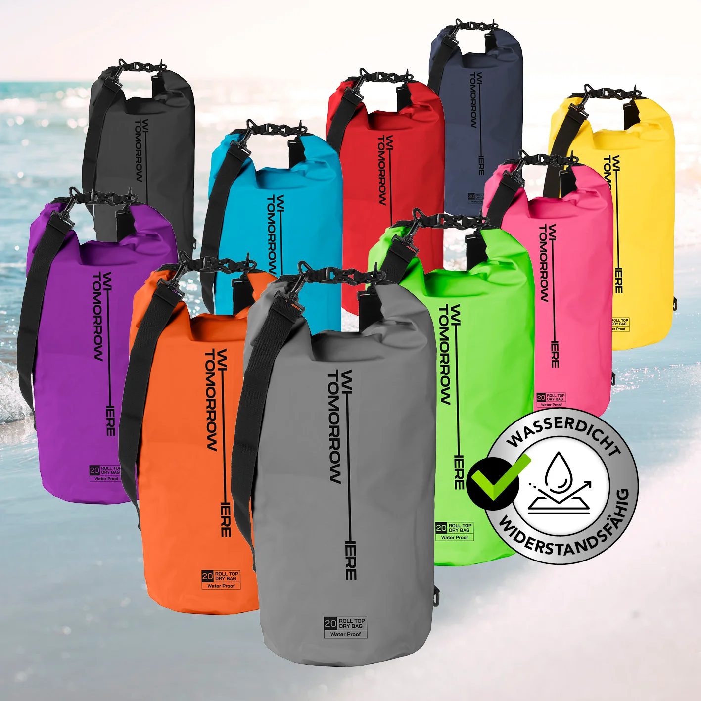 Dry Bag 20L - Style 02 - Grau - Image 10