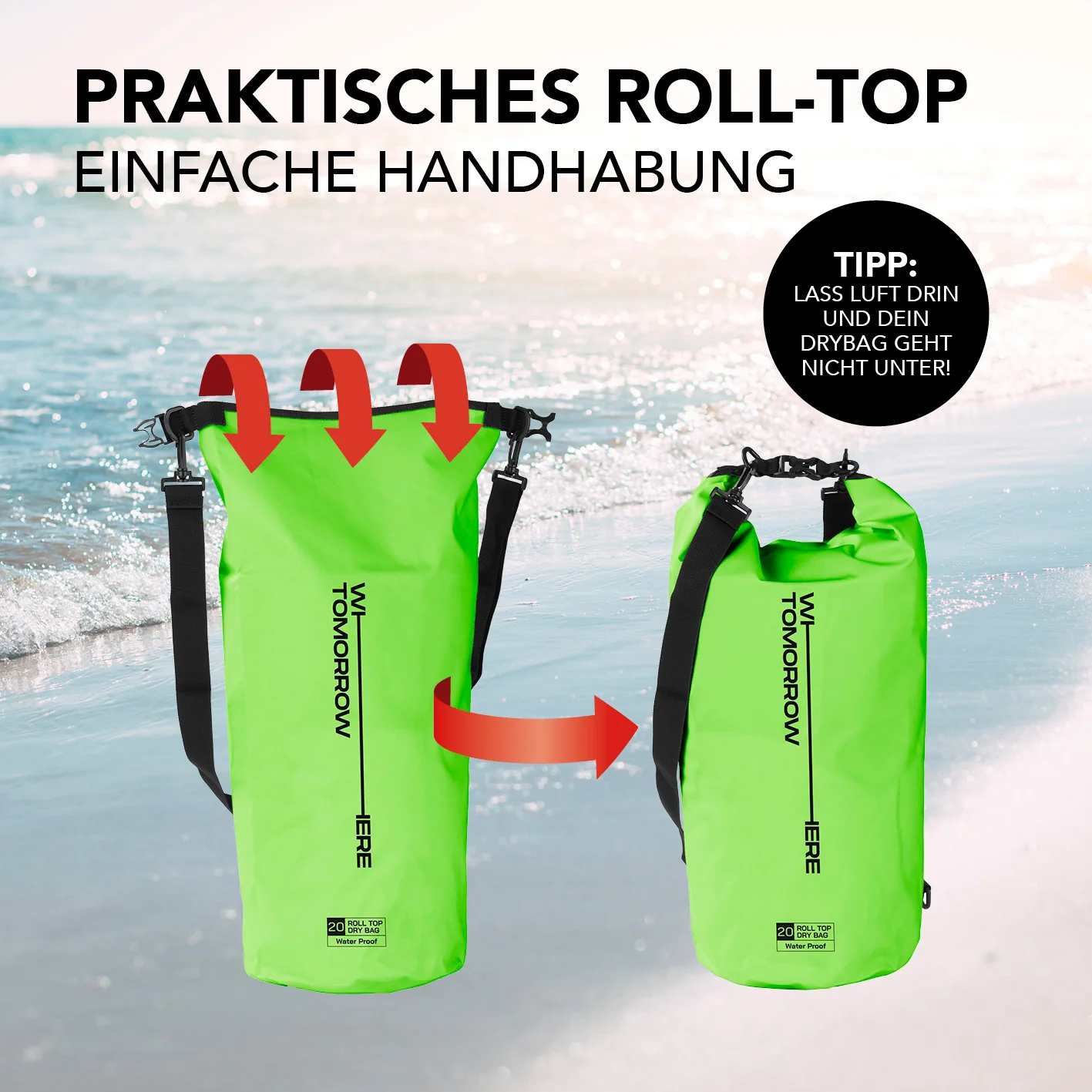 Dry Bag 20L - Style 02 - Grün - Image 6