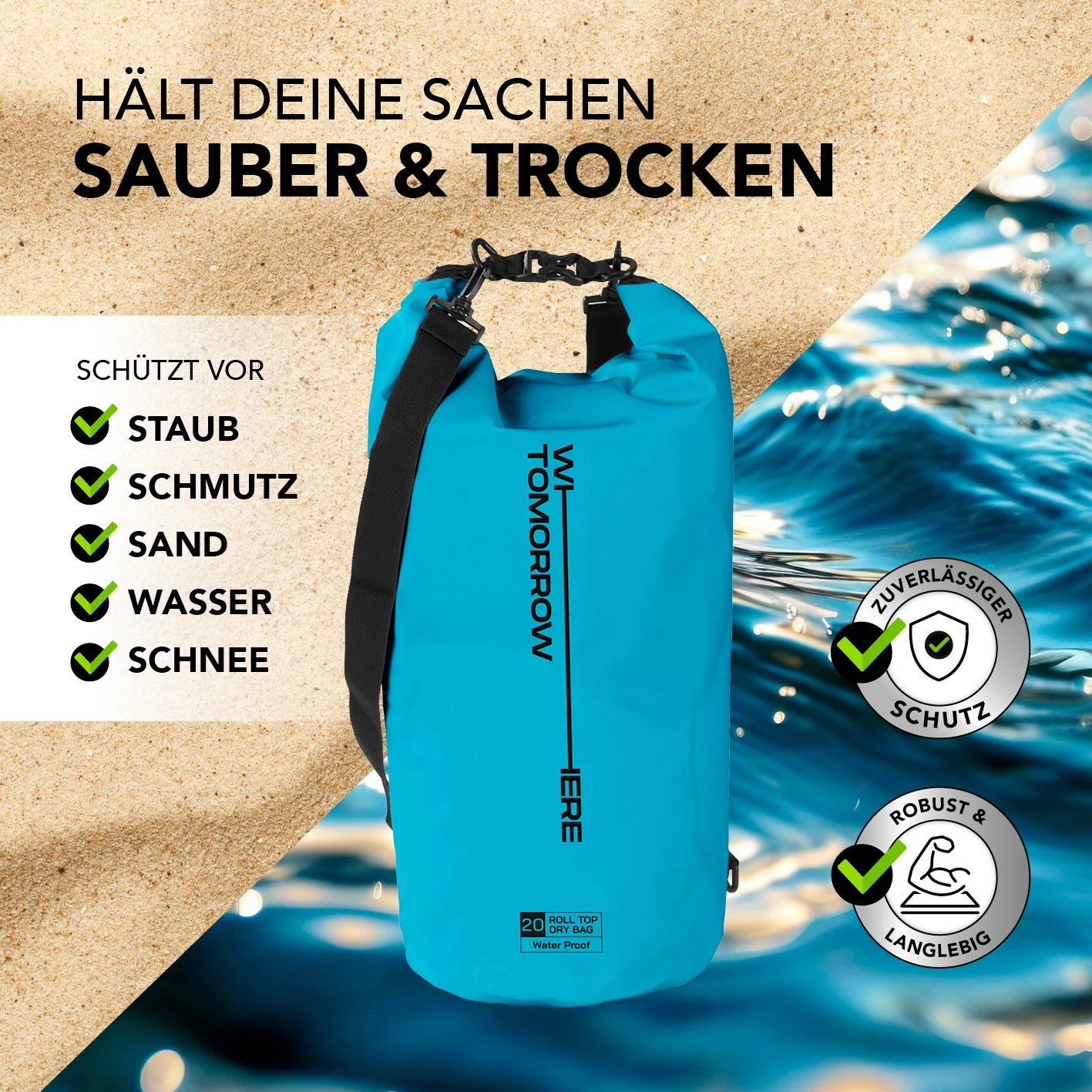 Dry Bag 20L - Style 02 - Himmelblau - Image 4
