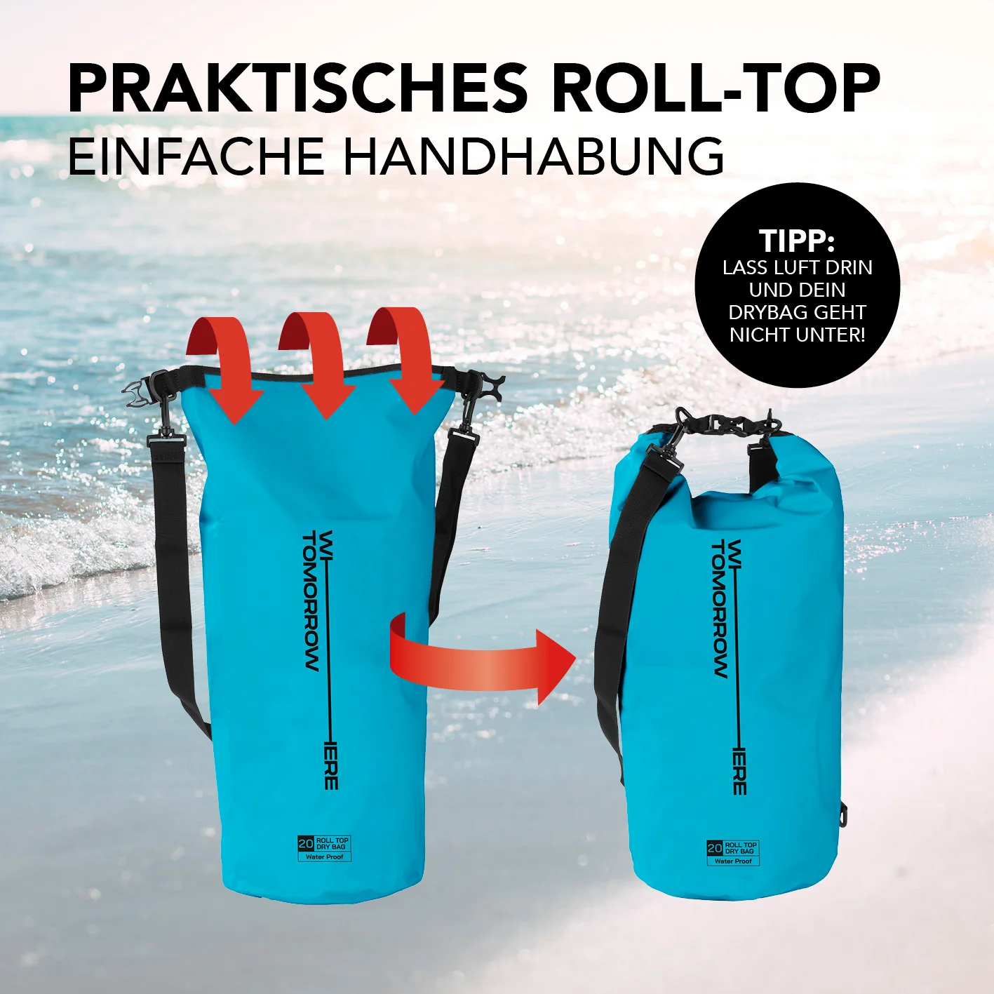 Dry Bag 20L - Style 02 - Himmelblau - Image 6