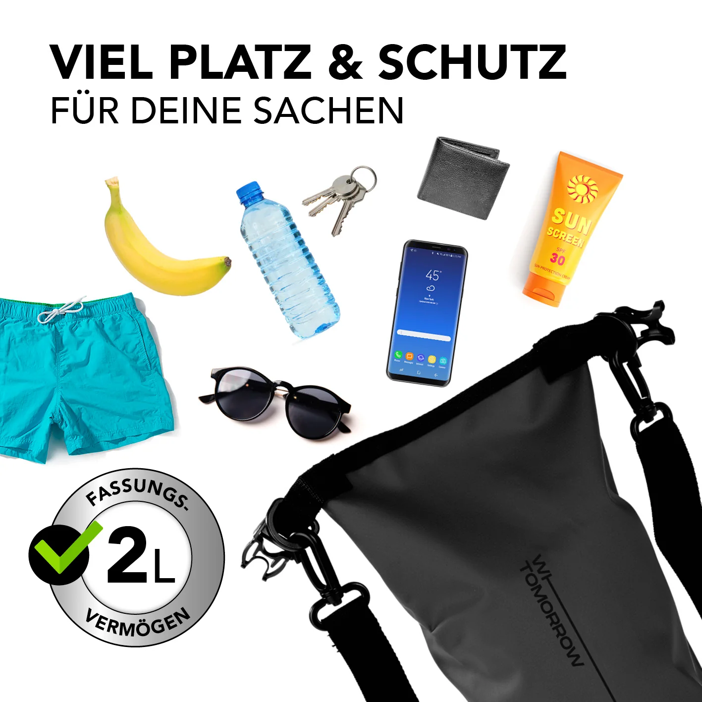 Dry Bag 2L - Style 02 - Schwarz - Image 4