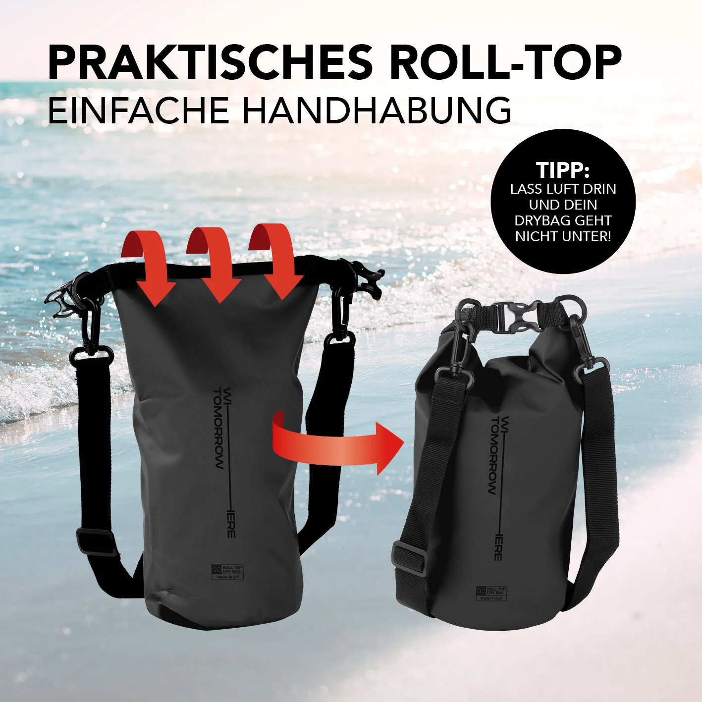 Dry Bag 2L - Style 02 - Schwarz - Image 5