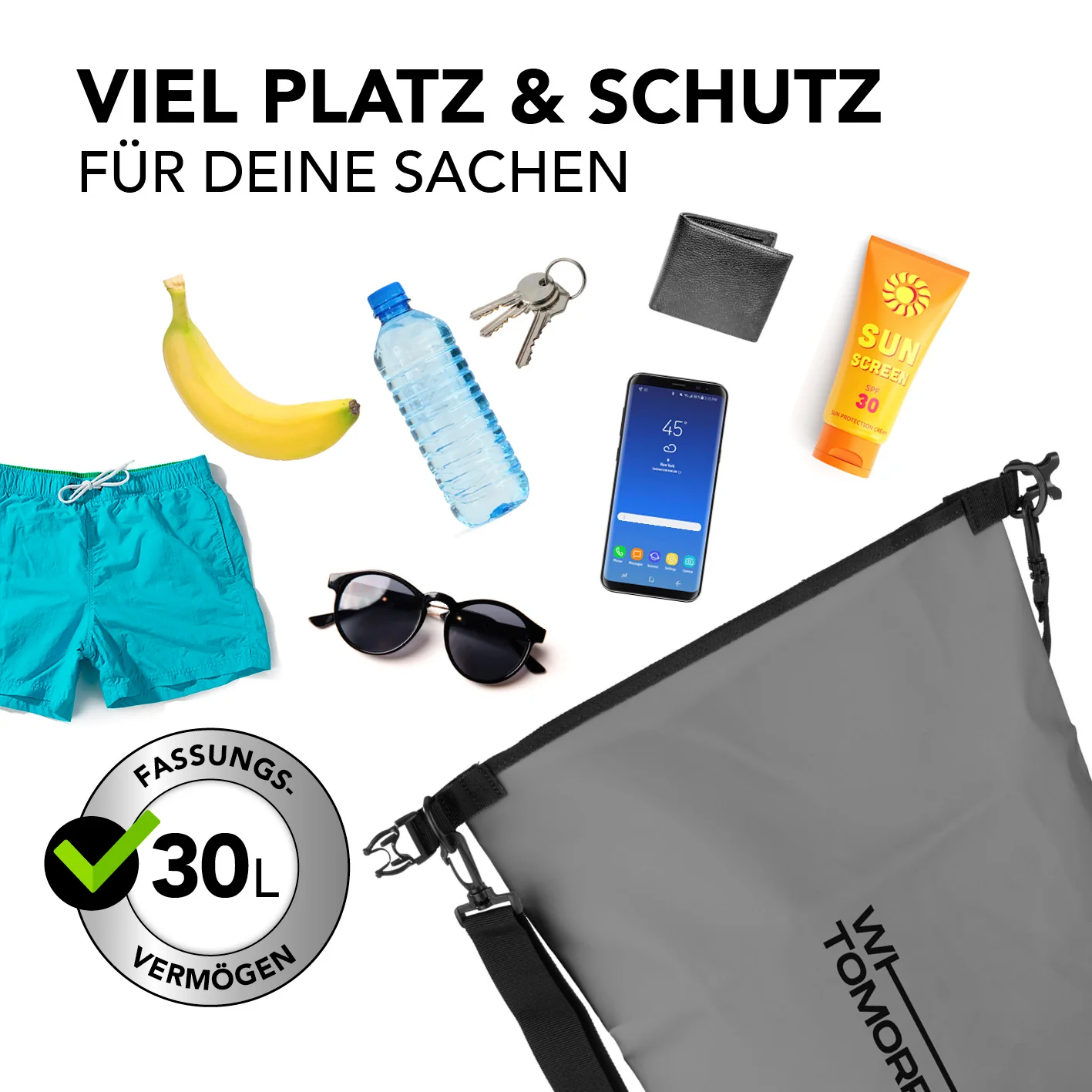 Dry Bag 30L - Style 02 - Grau - Image 4