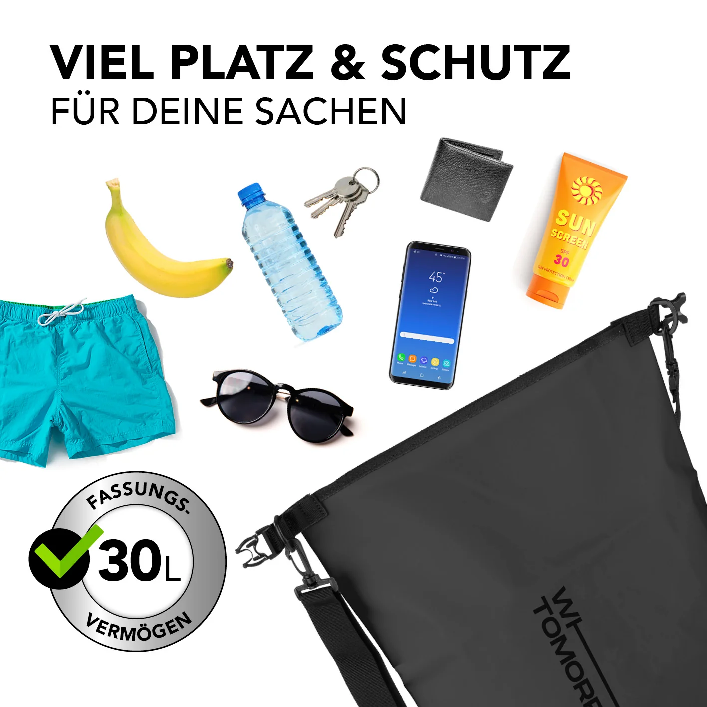 Dry Bag 30L - Style 02 - Schwarz - Image 4