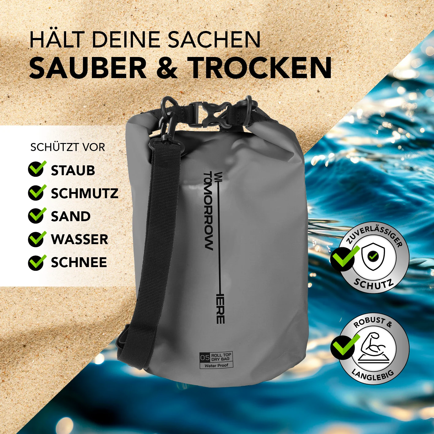 Dry Bag 5L - Style 02 - Grau - Image 4
