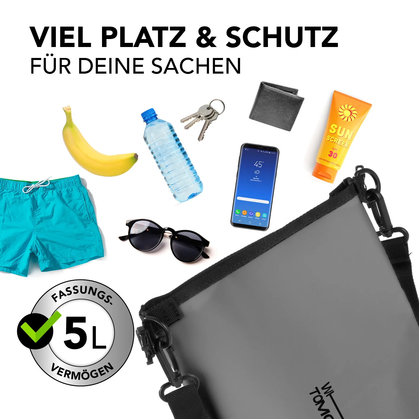 Dry Bag 5L - Style 02 - Grau - Image 5