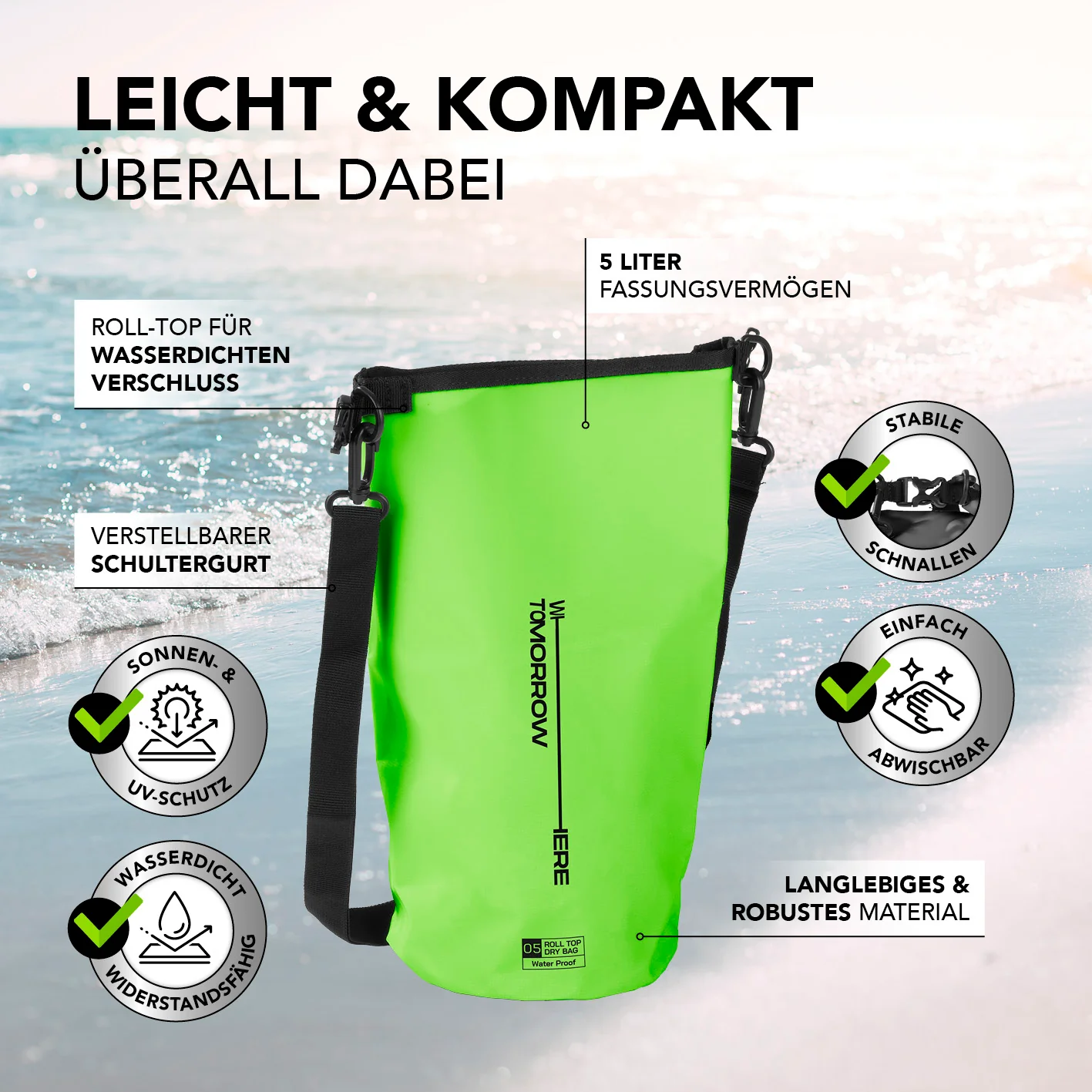 Dry Bag 5L - Style 02 - Grün - Image 3