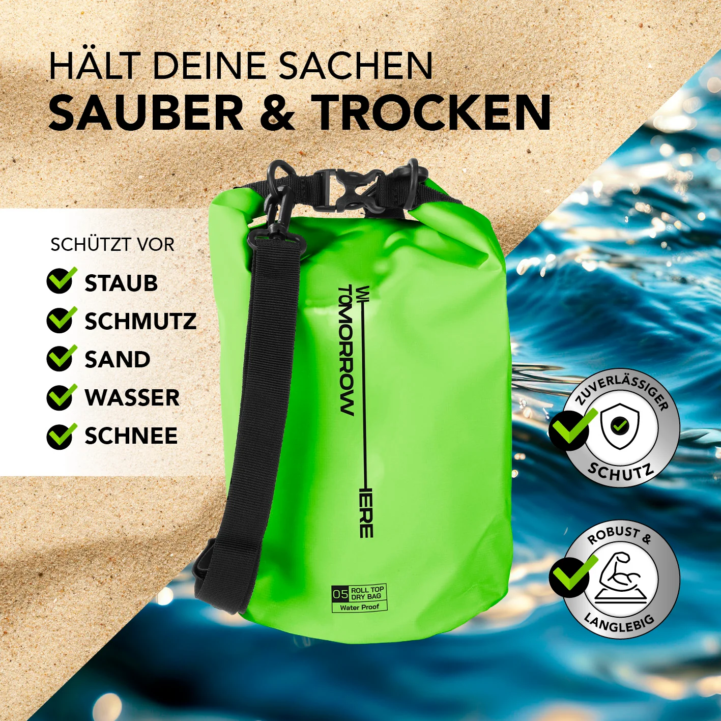 Dry Bag 5L - Style 02 - Grün - Image 4