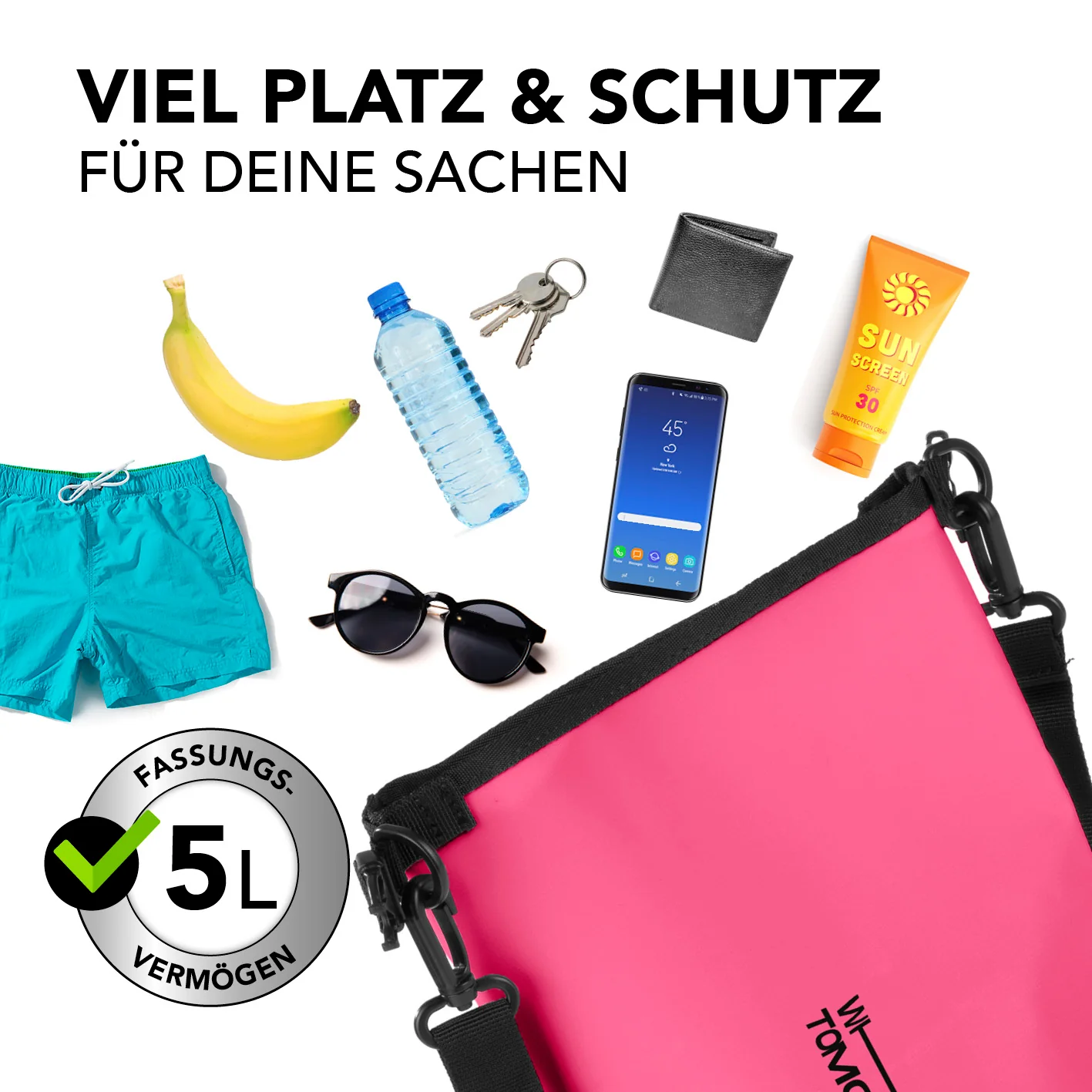 Dry Bag 5L - Style 02 - Pink - Image 5