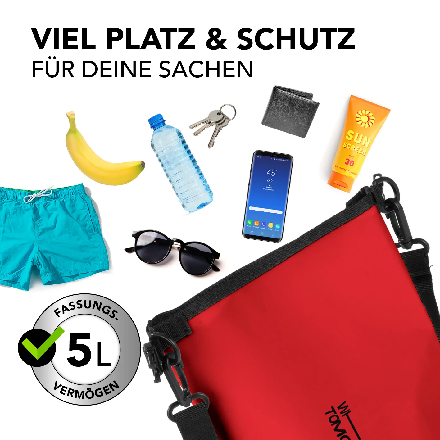 Dry Bag 5L - Style 02 - Rot - Image 5